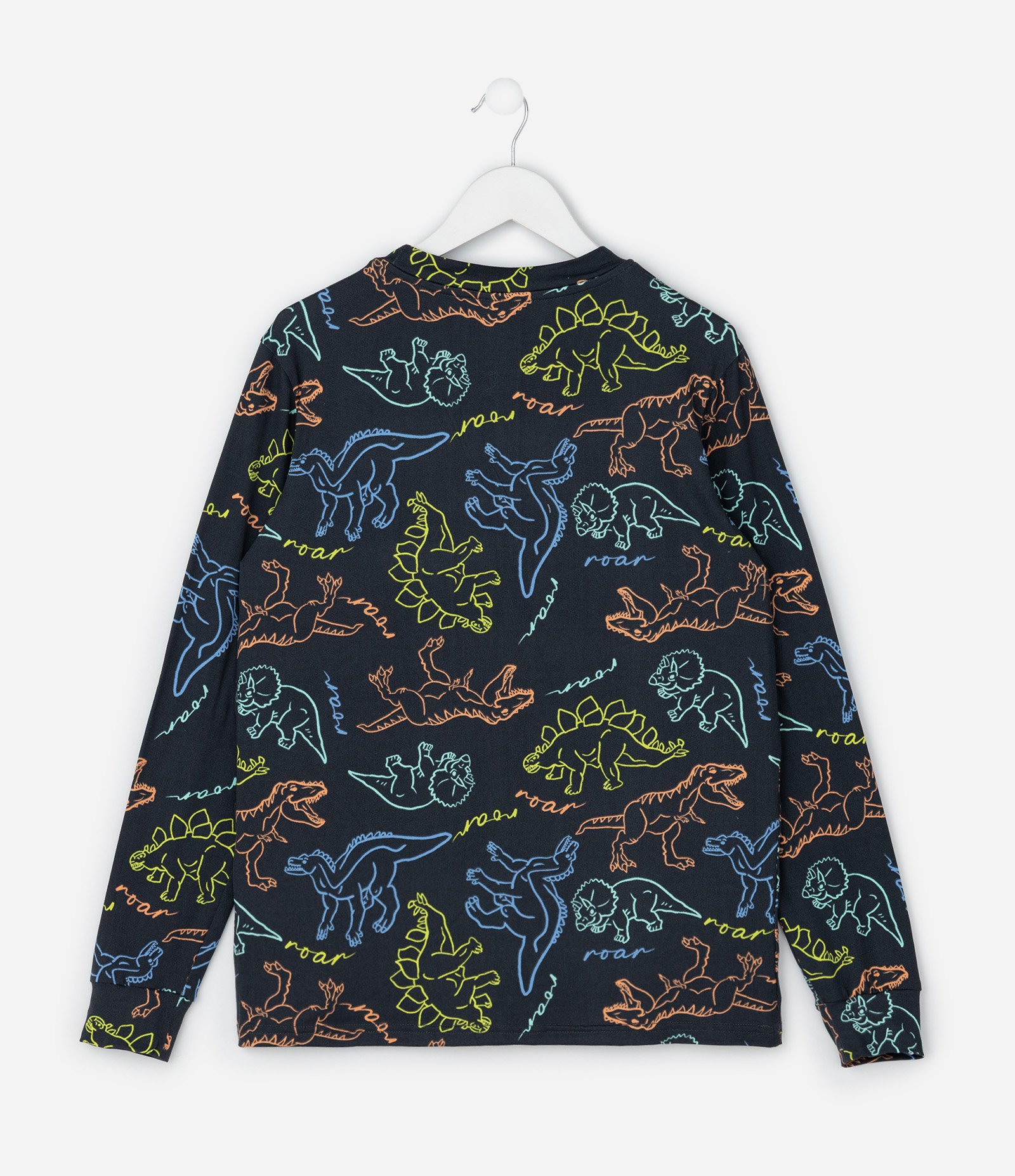 Pijama Infantil Longo com Estampa Dinossauros – Tam 4 a 14 Anos Preto 3