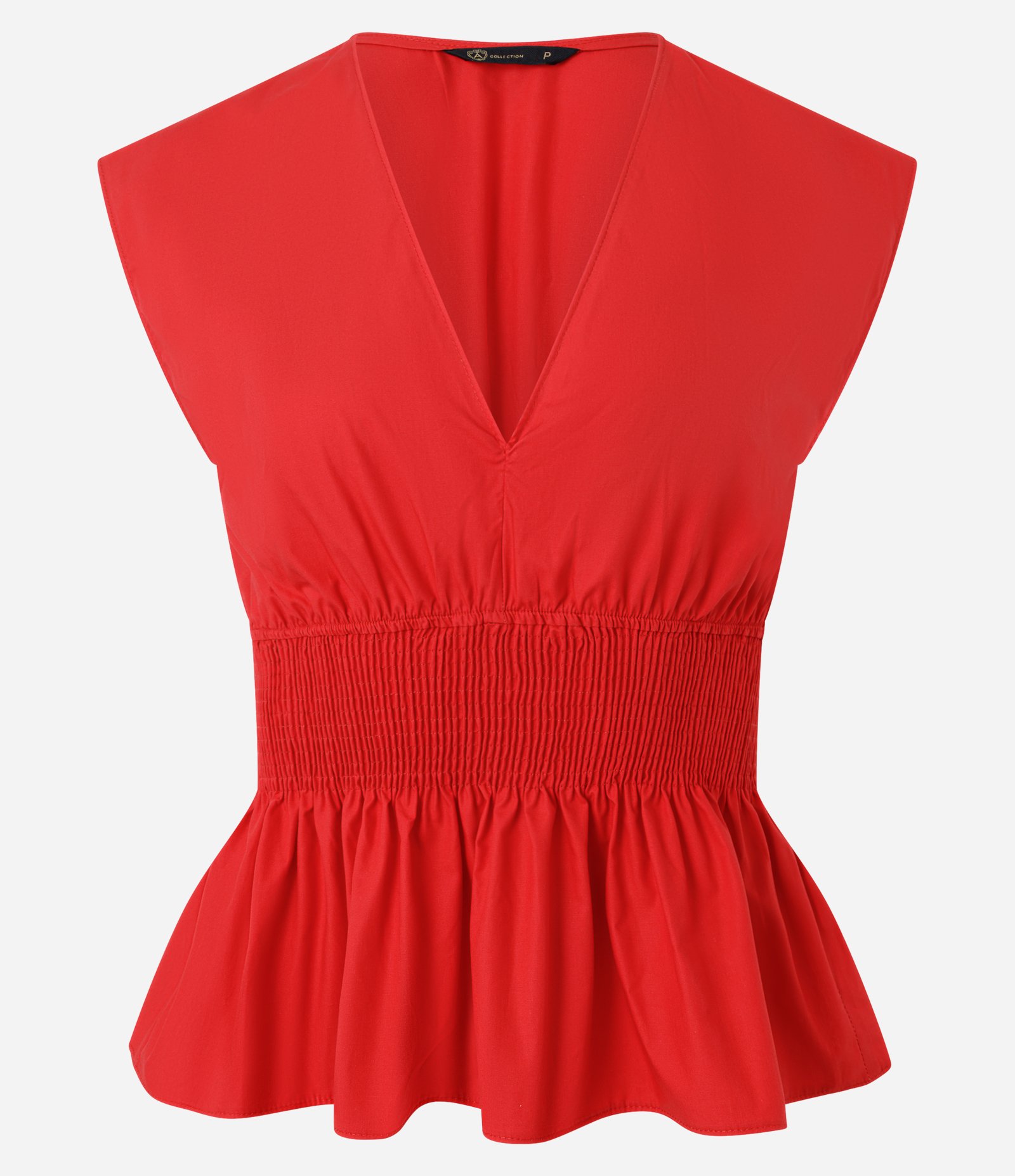 Blusa Peplum com Lastex na Cintura Vermelho 5