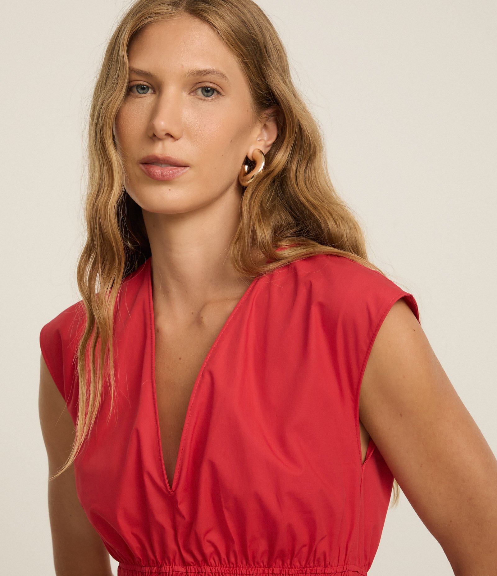 Blusa Peplum com Lastex na Cintura Vermelho 4