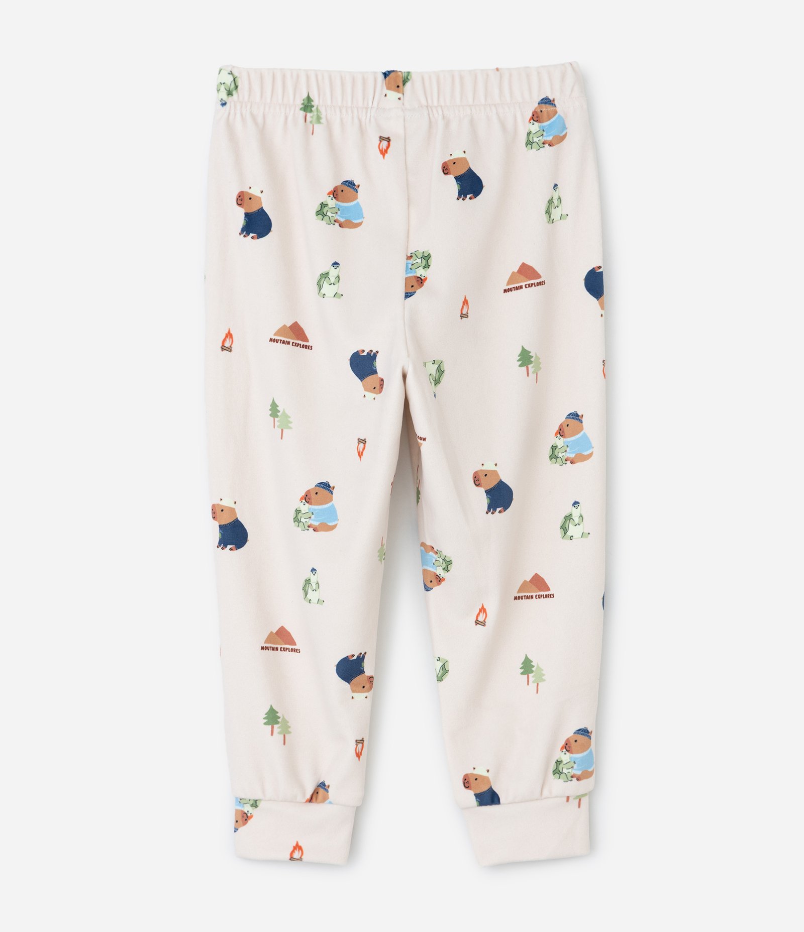 Pijama Infantil Longo com Estampa Capivara – Tam 2 a 6 Anos Azul/Off White 7