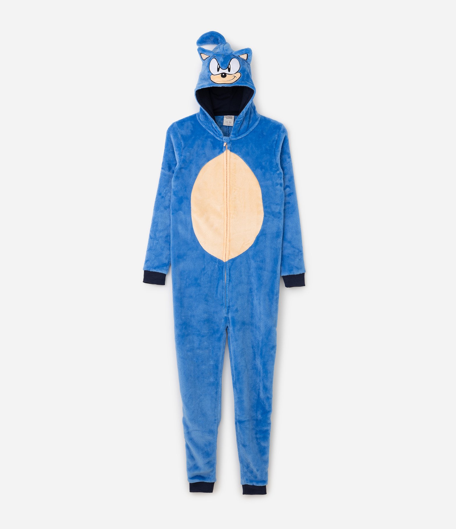 Pijama Jumper em Fleece do Sonic Com Capuz Infantil - Tam 4 aos 14 Anos Azul 2