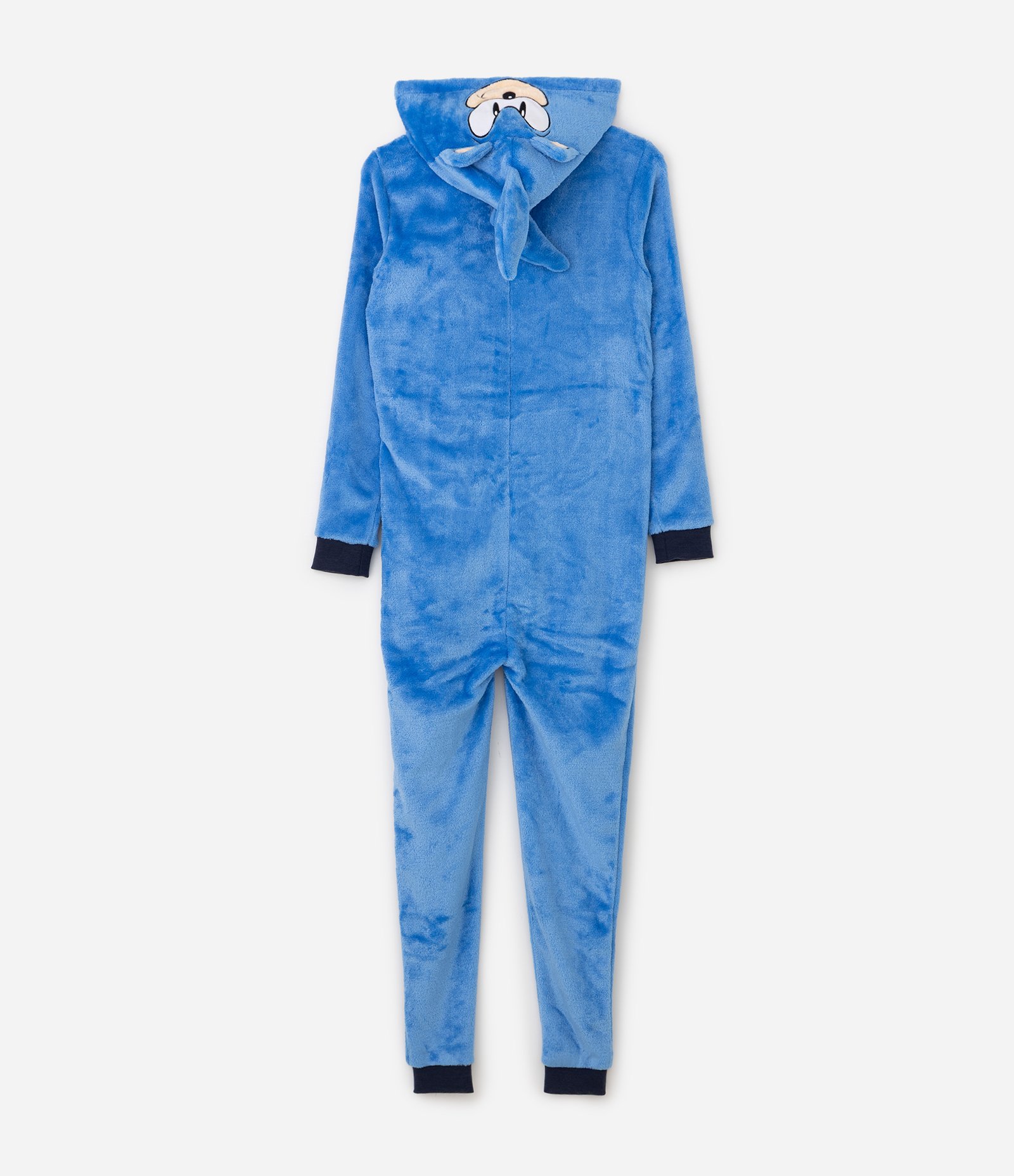 Pijama Jumper em Fleece do Sonic Com Capuz Infantil - Tam 4 aos 14 Anos Azul 4