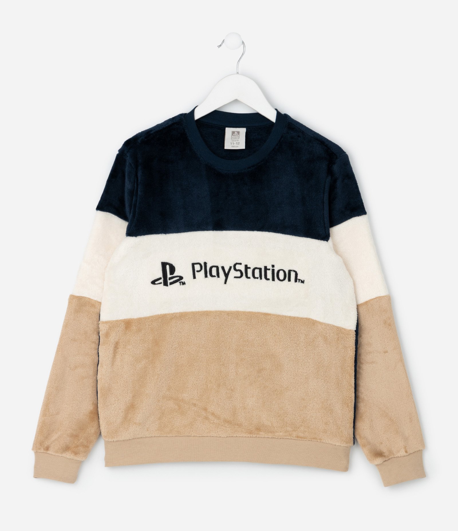 Pijama Infantil Longo com Estampa PlayStation – Tam 5 a 16 Anos Bege/Azul 4
