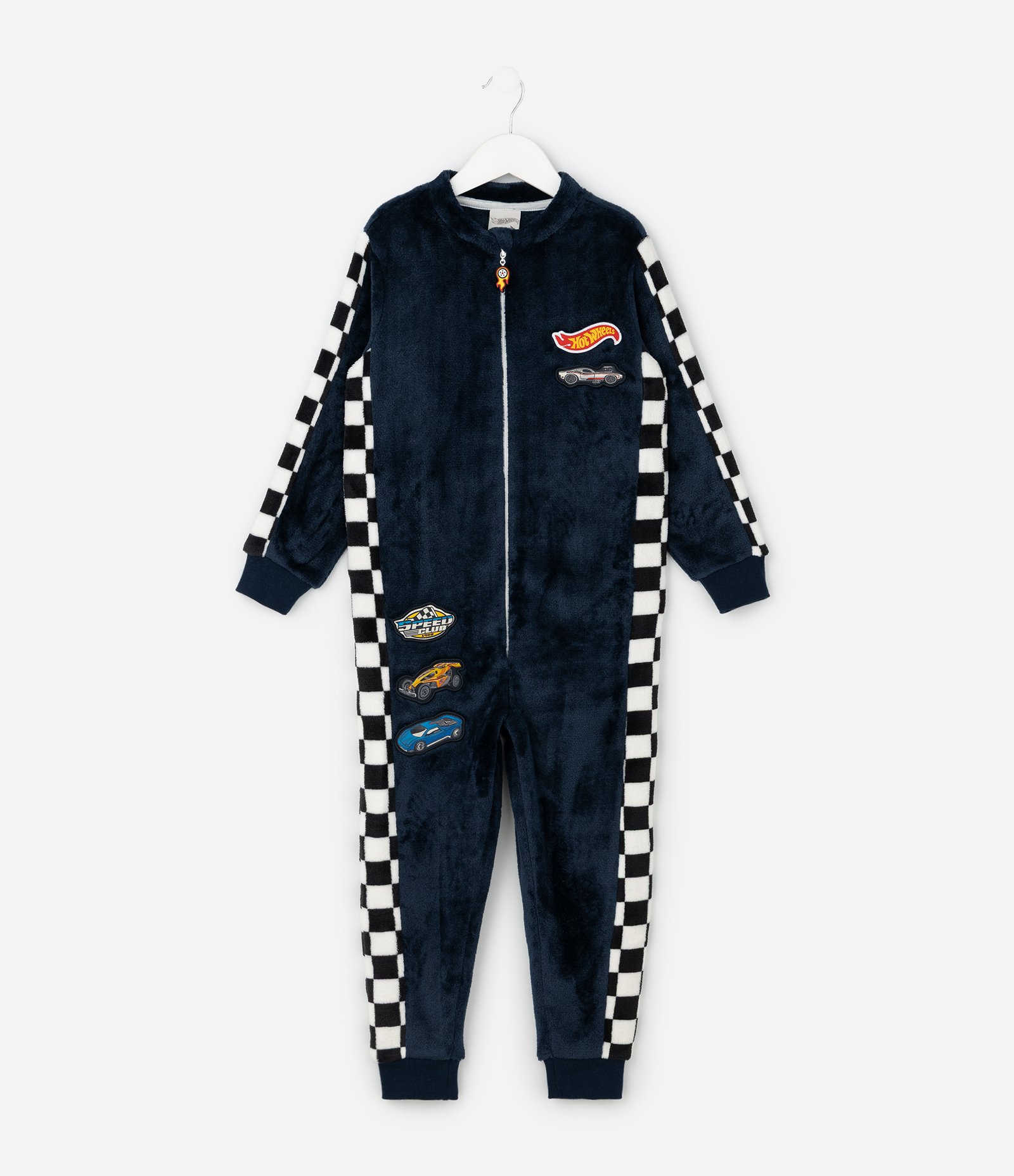 Pijama Infantil Jumper com Estampa Hot Wheels – Tam 3 a 10 Anos Azul Marinho 1