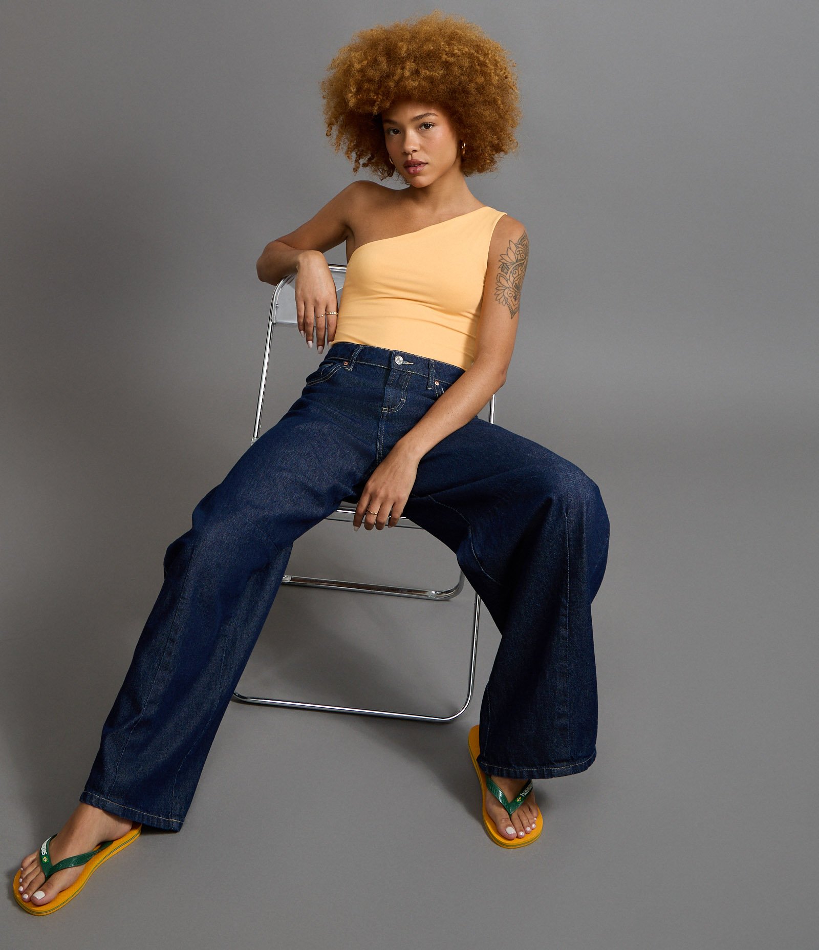 Body Ombro Único em Microfibra Laranja 3