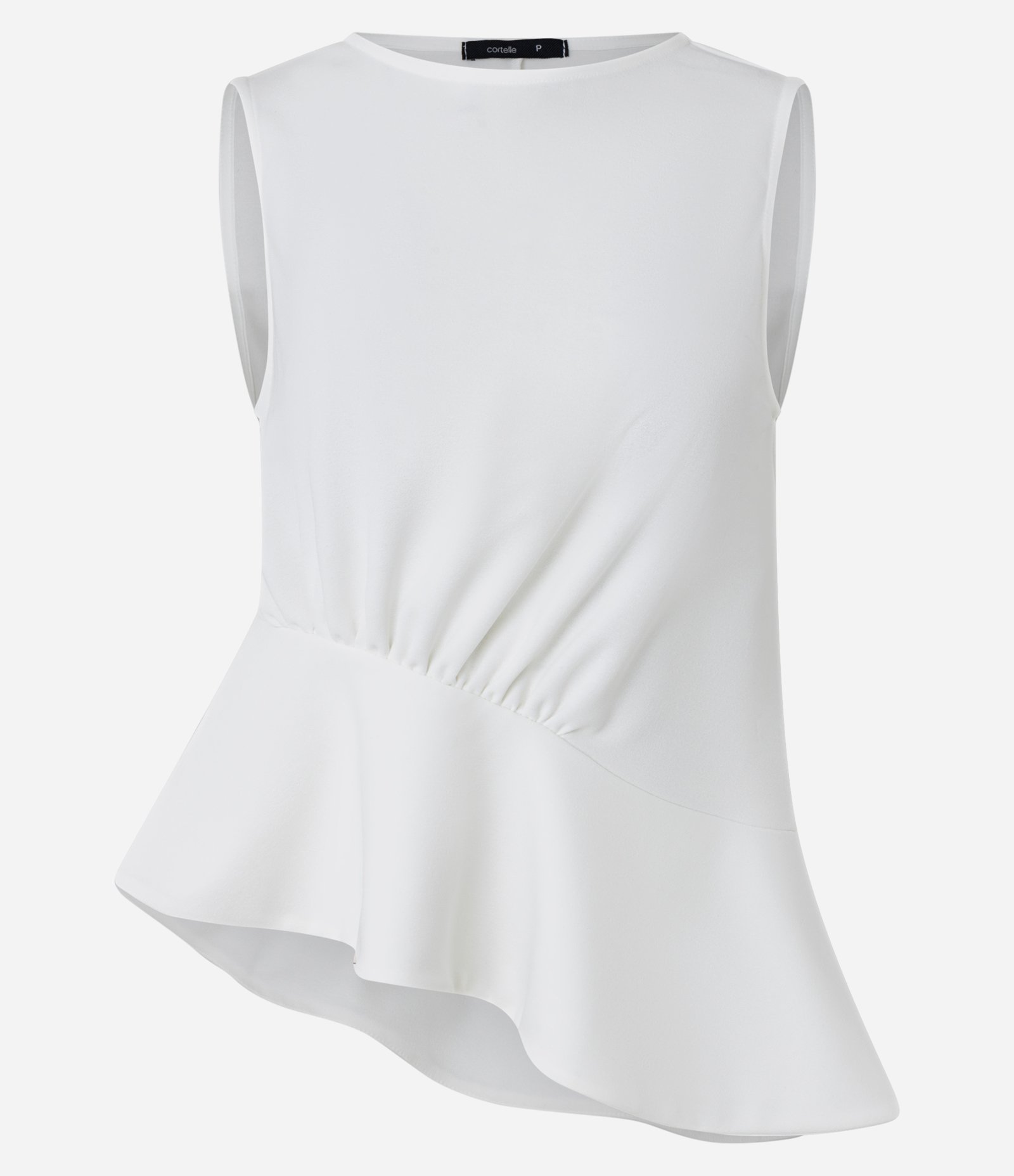Blusa Peplum com Gola Redonda e Barra Assimétrica Off White 6