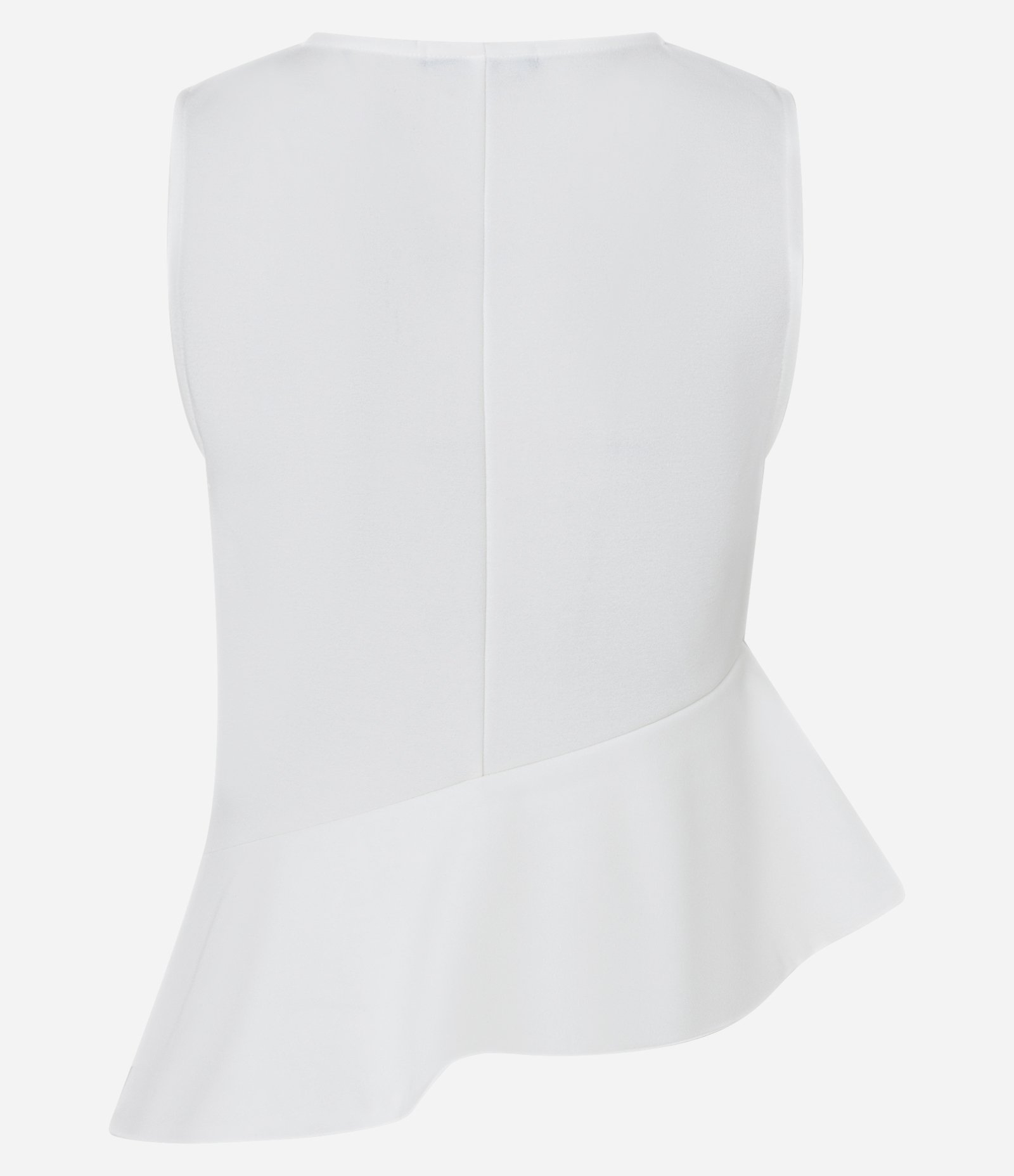 Blusa Peplum com Gola Redonda e Barra Assimétrica Off White 7