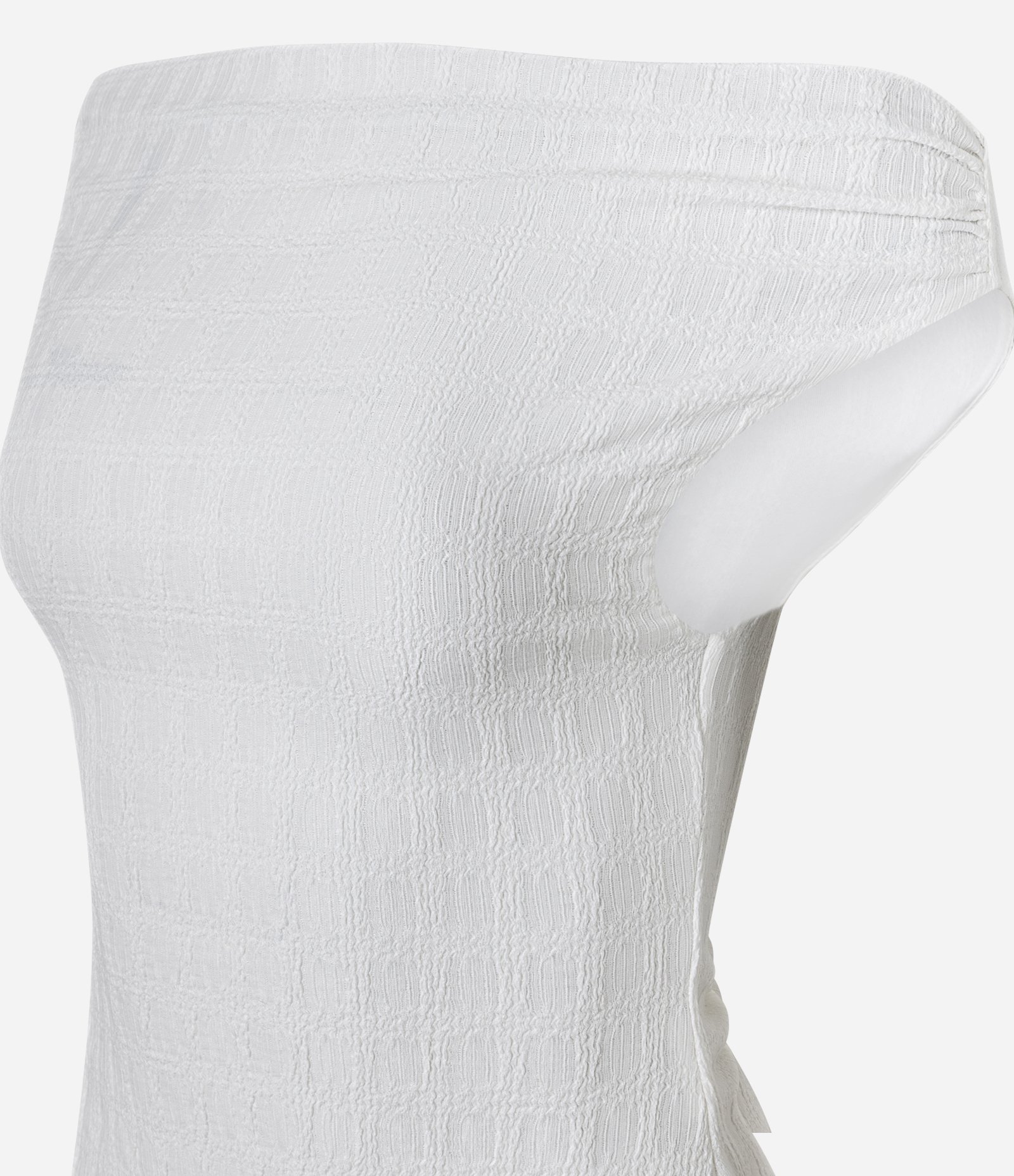 Blusa Texturizada com Decote Ombro a Ombro Branco 6