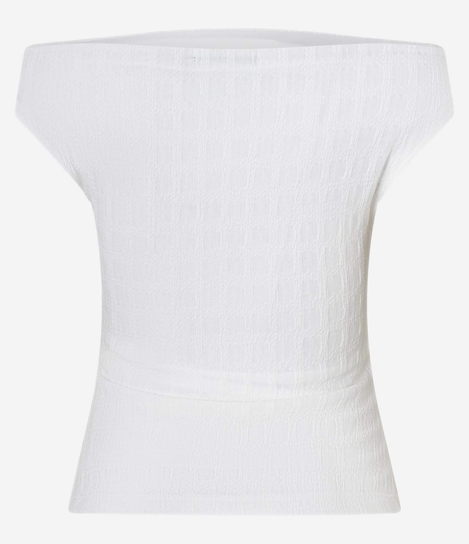 Blusa Texturizada com Decote Ombro a Ombro Branco 7