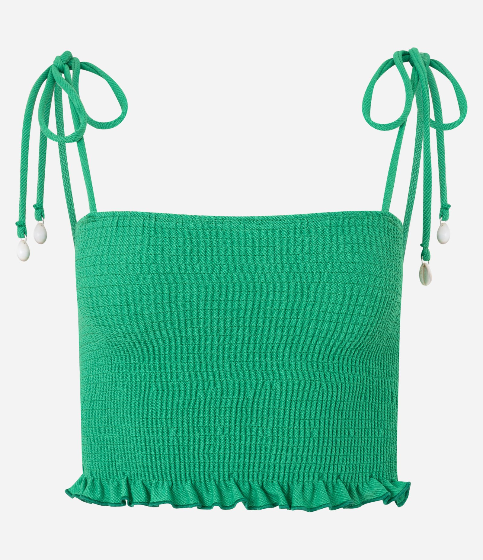 Blusa Cropped em Lastex com Alcinha de Amarração Búzios Verde 4