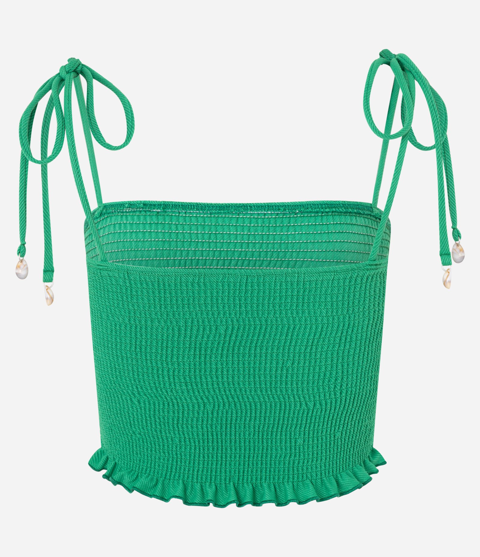 Blusa Cropped em Lastex com Alcinha de Amarração Búzios Verde 5