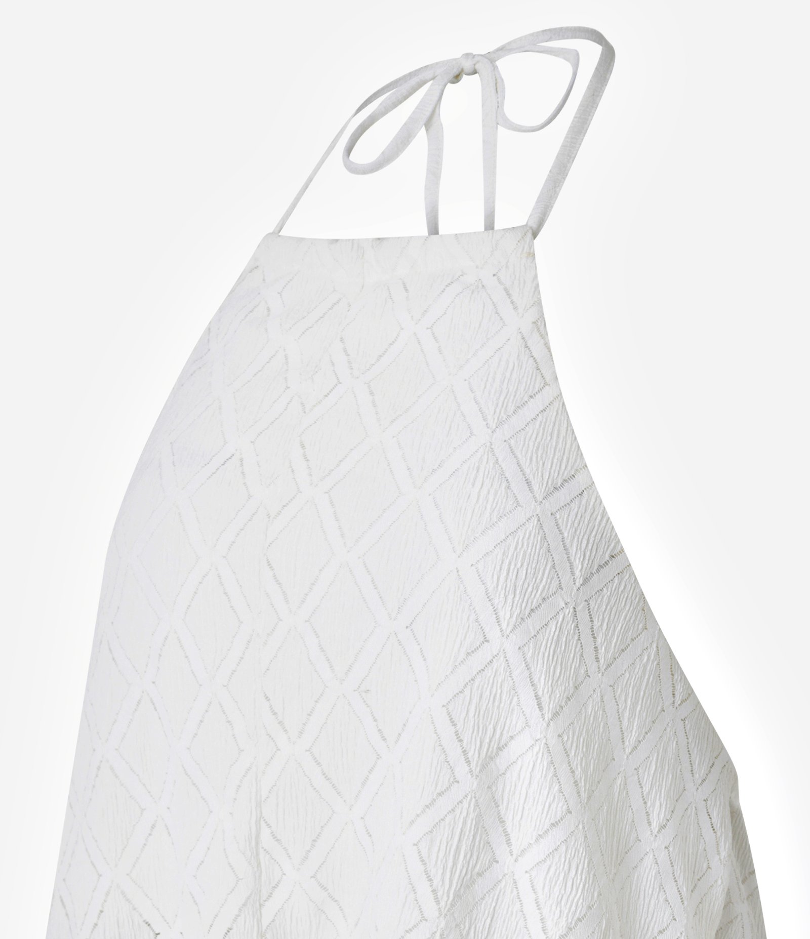 Blusa Sem Manga com Textura e Abertura Frontal Branco 5