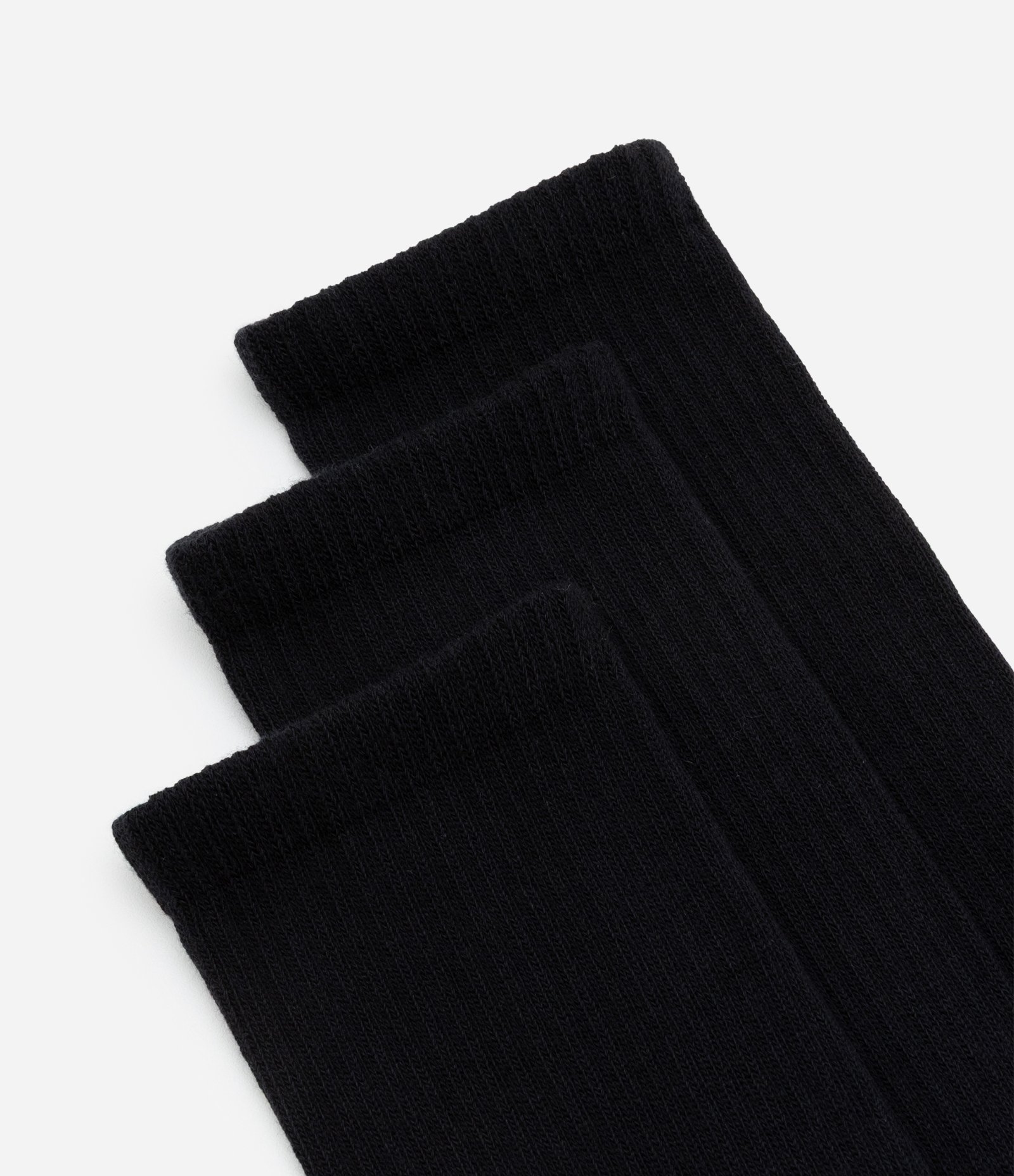 Kit 03 Meias Cano Alto em Algodão Atoalhado Preto 4