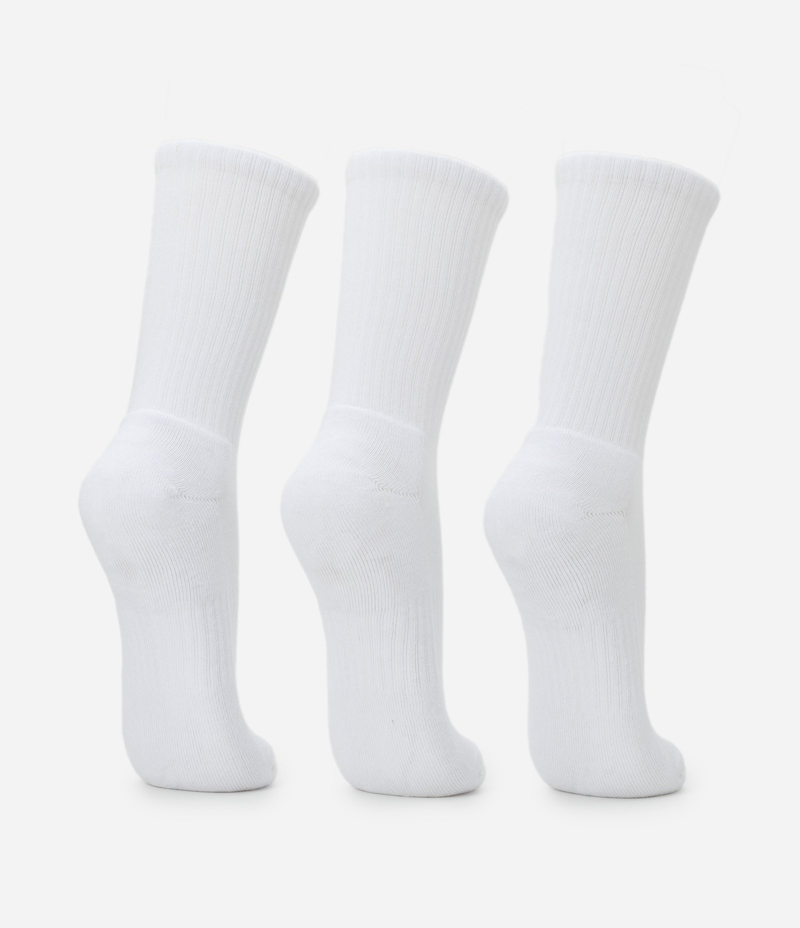 Kit 03 Meias Cano Alto em Algodão Atoalhado Branco 2