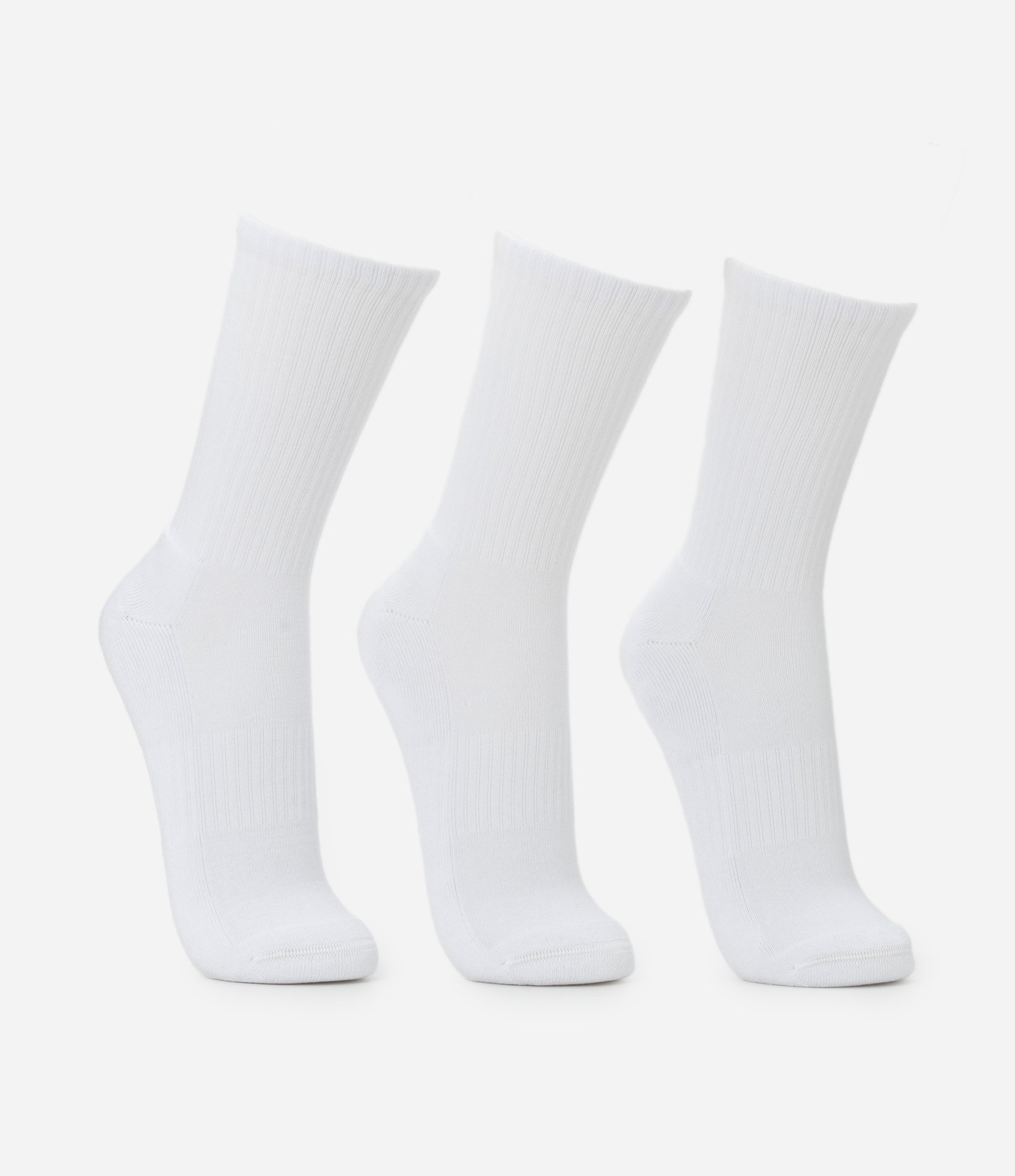 Kit 03 Meias Cano Alto em Algodão Atoalhado Branco 3