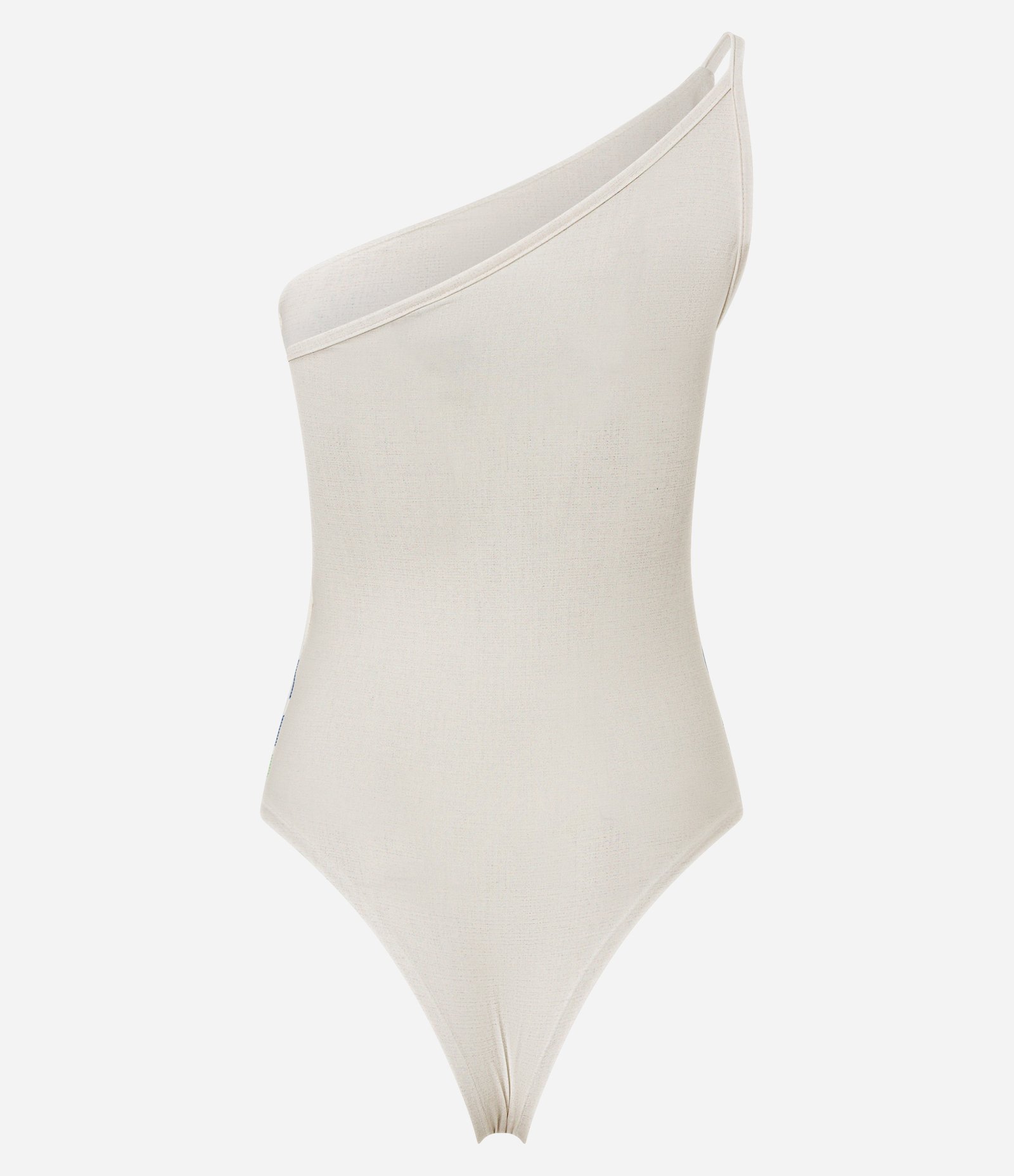 Body Ombro Único em Microfibra com Estampa Tropical Bege 5