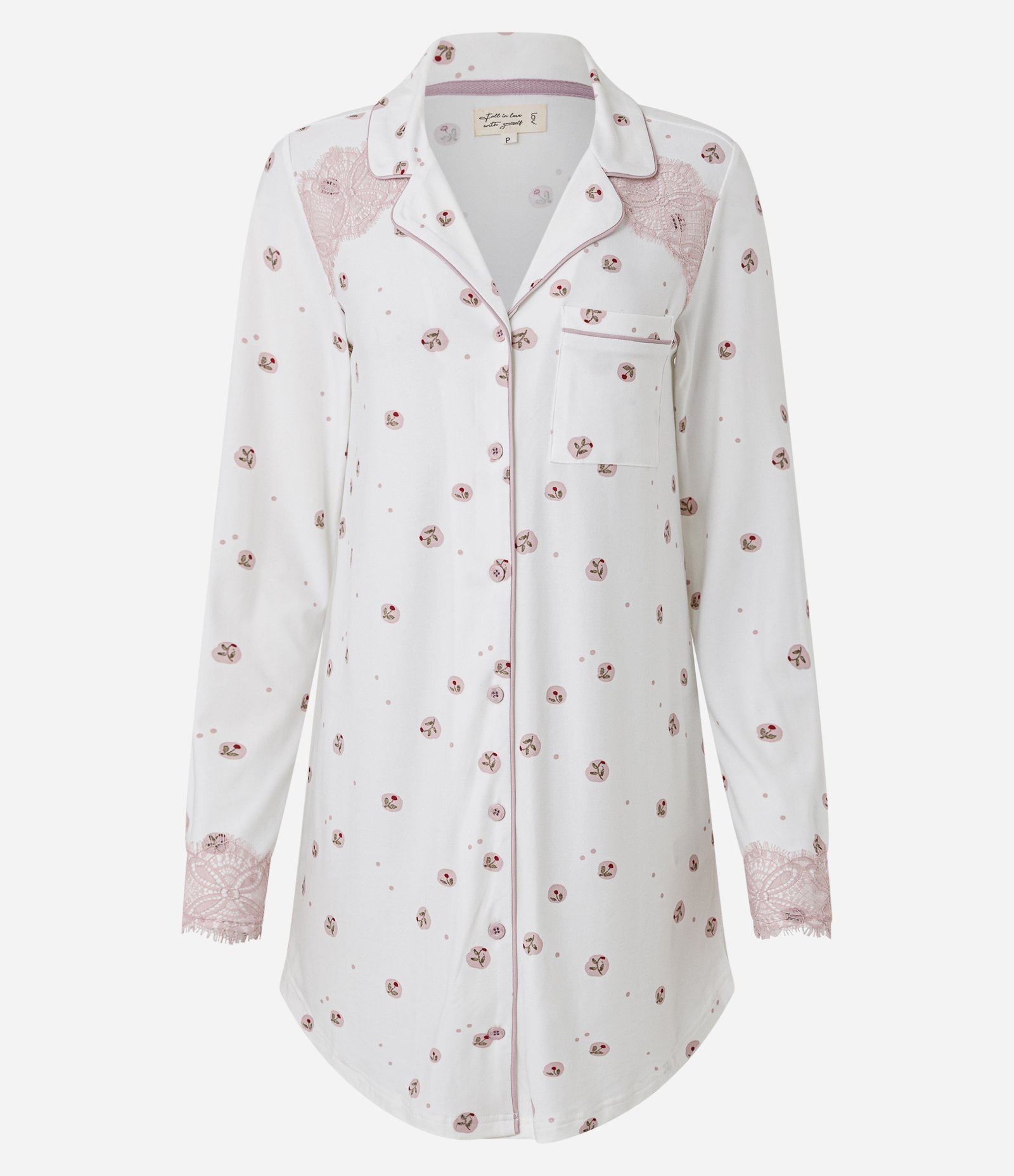 Camisola Americana Peach Touch com Estampa Floral Branco 3