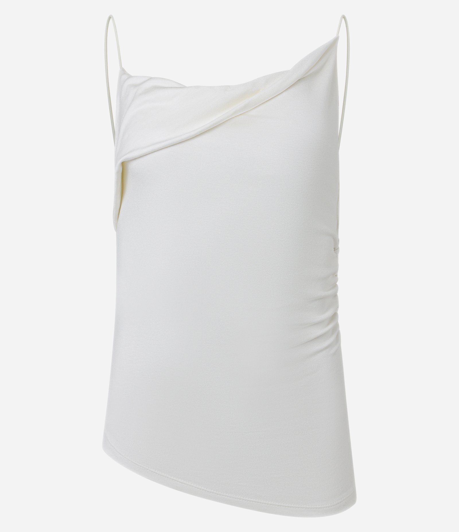 Blusa com Decote Degagê e Alça Rabo de Rato com Barra Assimétrica Off White 5
