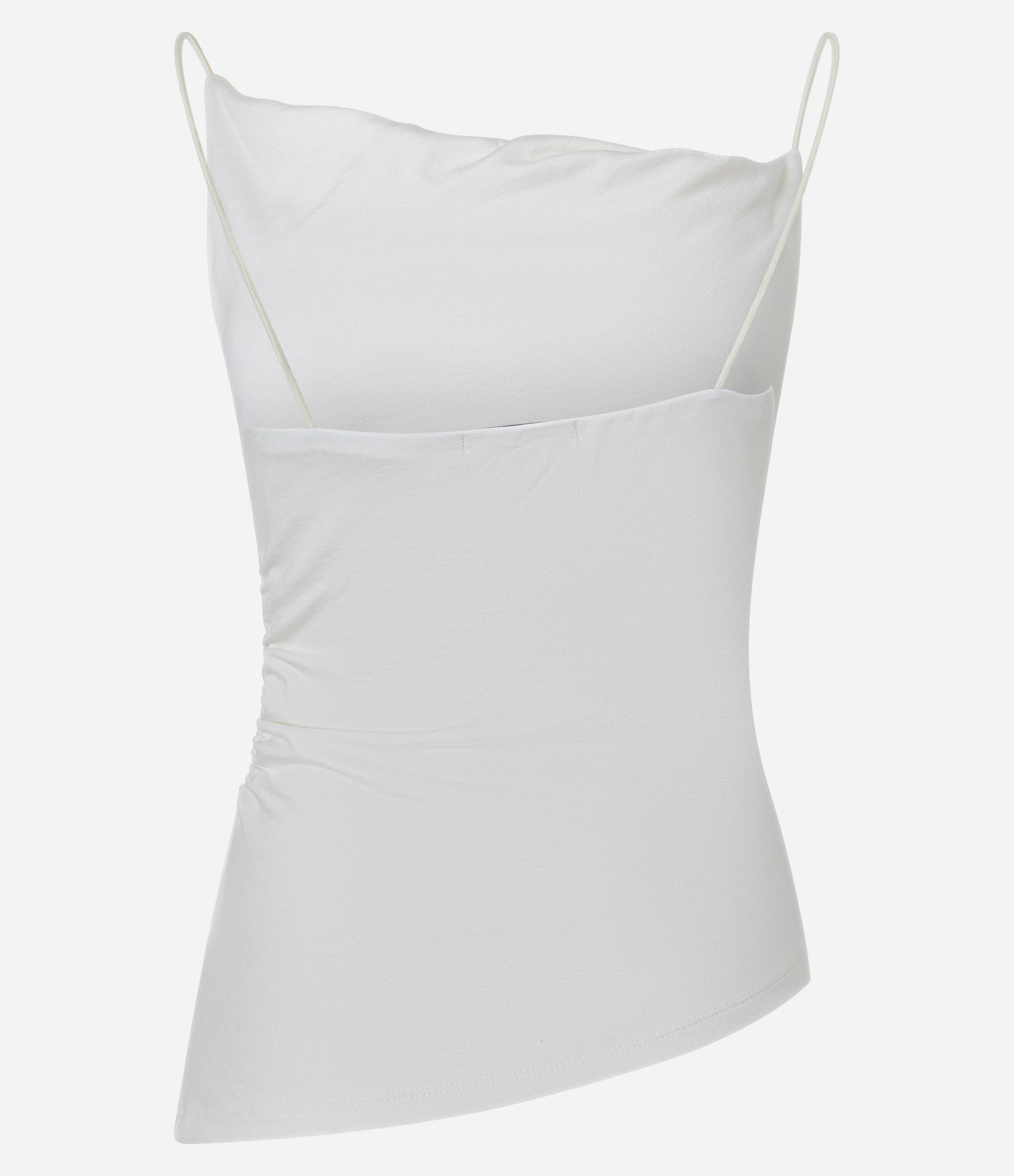 Blusa com Decote Degagê e Alça Rabo de Rato com Barra Assimétrica Off White 6
