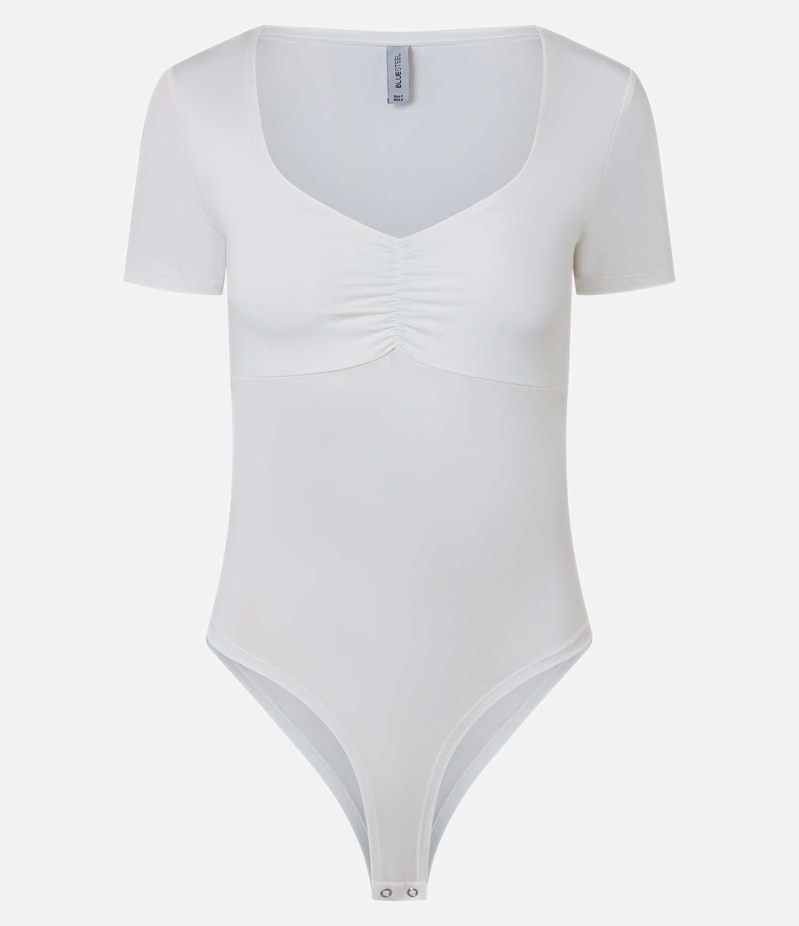 Body em Microfibra com Franzido no Busto Branco 4