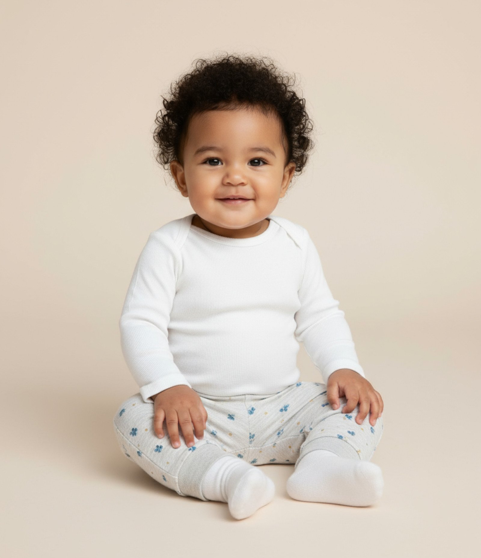 Calça Jogger em Moletom com Felpa com Estampa de Blueberry - Tam 0 a 18 Meses Cinza 1