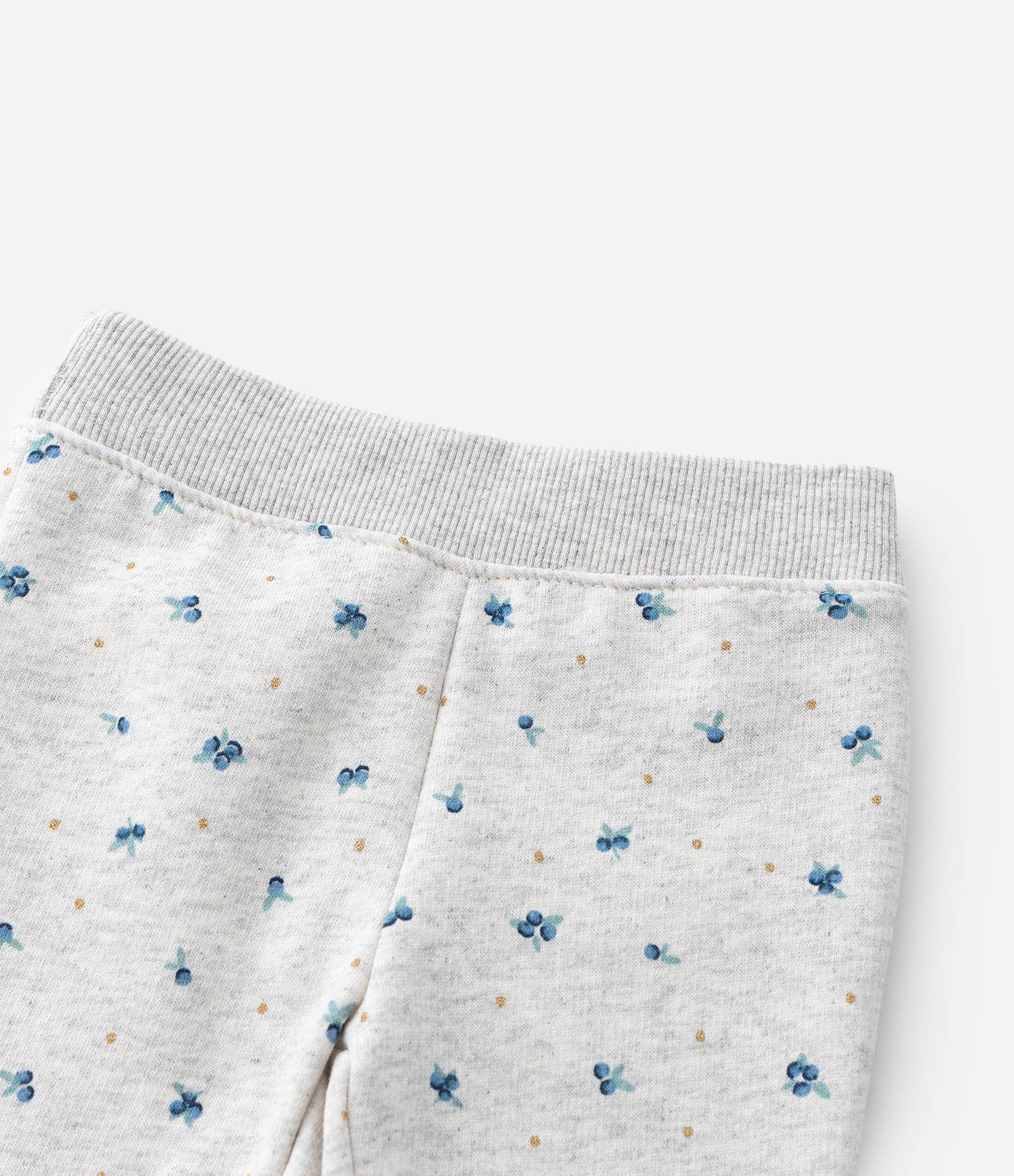 Calça Jogger em Moletom com Felpa com Estampa de Blueberry - Tam 0 a 18 Meses Cinza 6