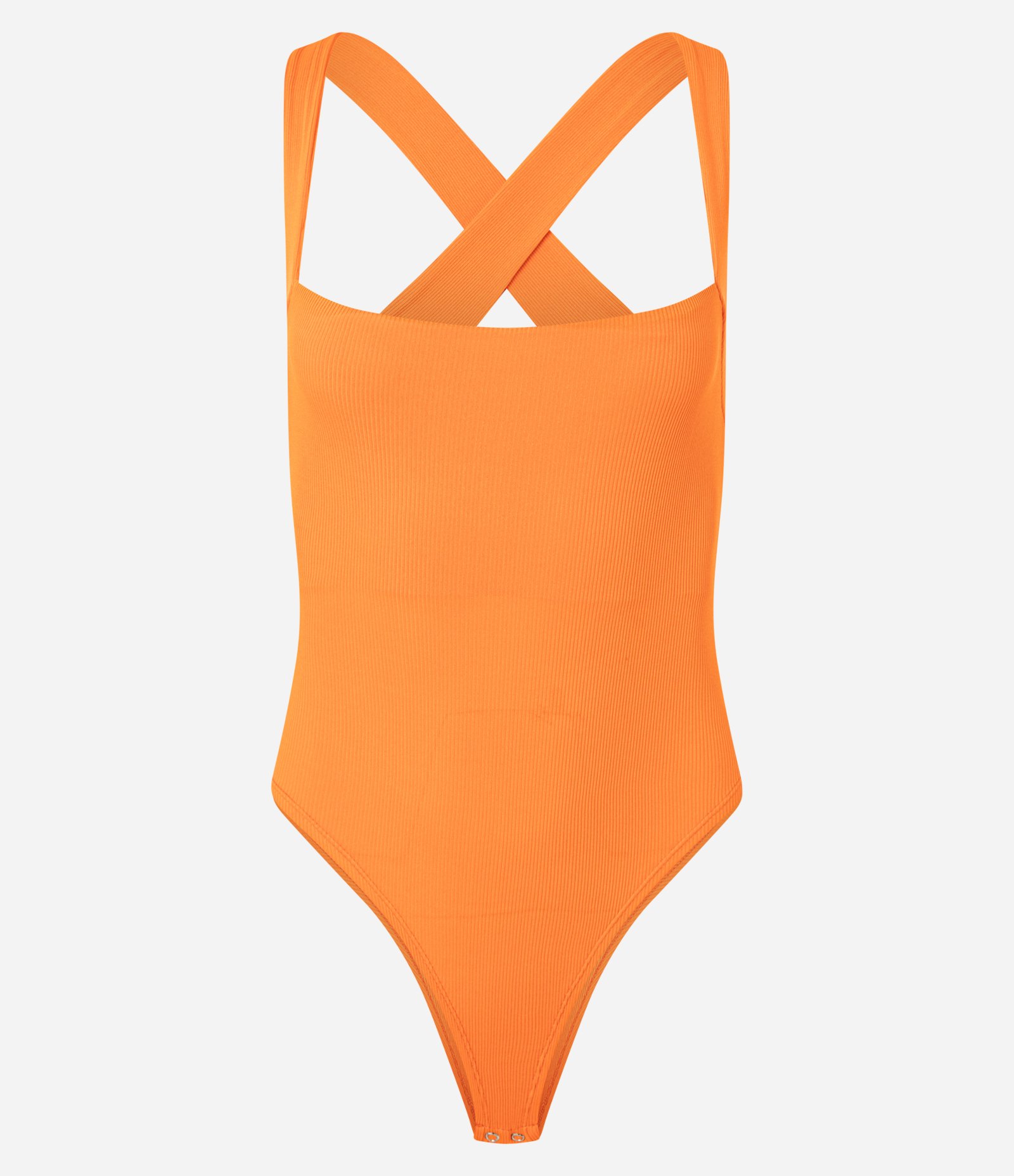 Body em Ribana com Alças Cruzadas Laranja 4