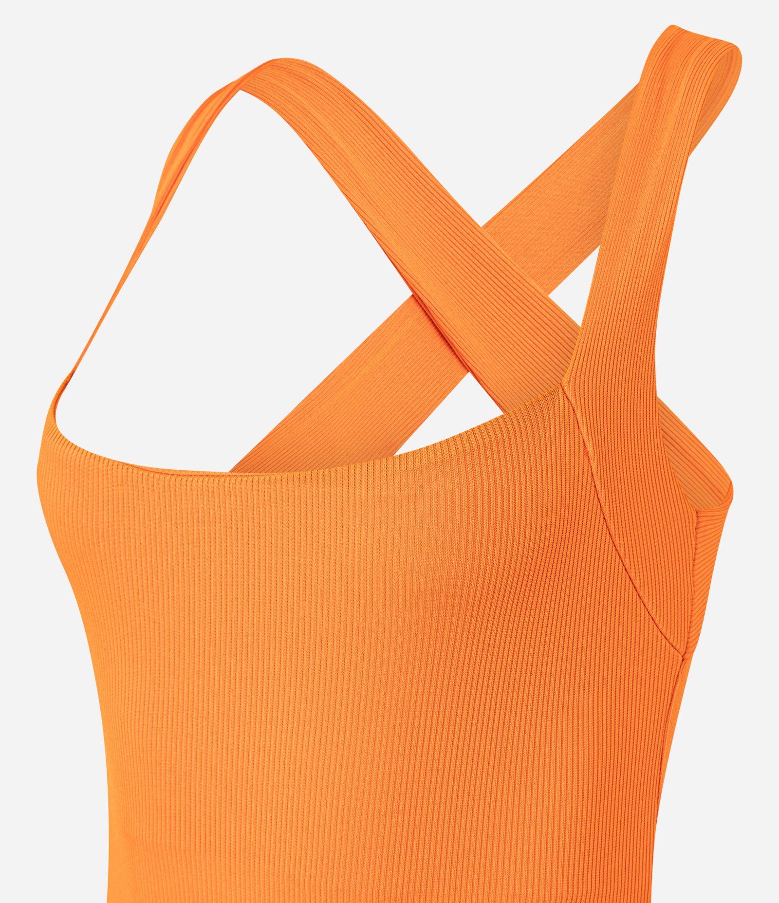 Body em Ribana com Alças Cruzadas Laranja 5