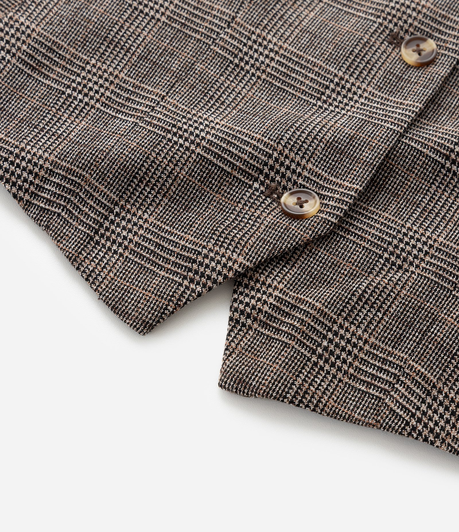 Colete Infantil Alfaiatado em Xadrez com Bolsos Fake – Tam 5 a 14 Anos Marrom 5