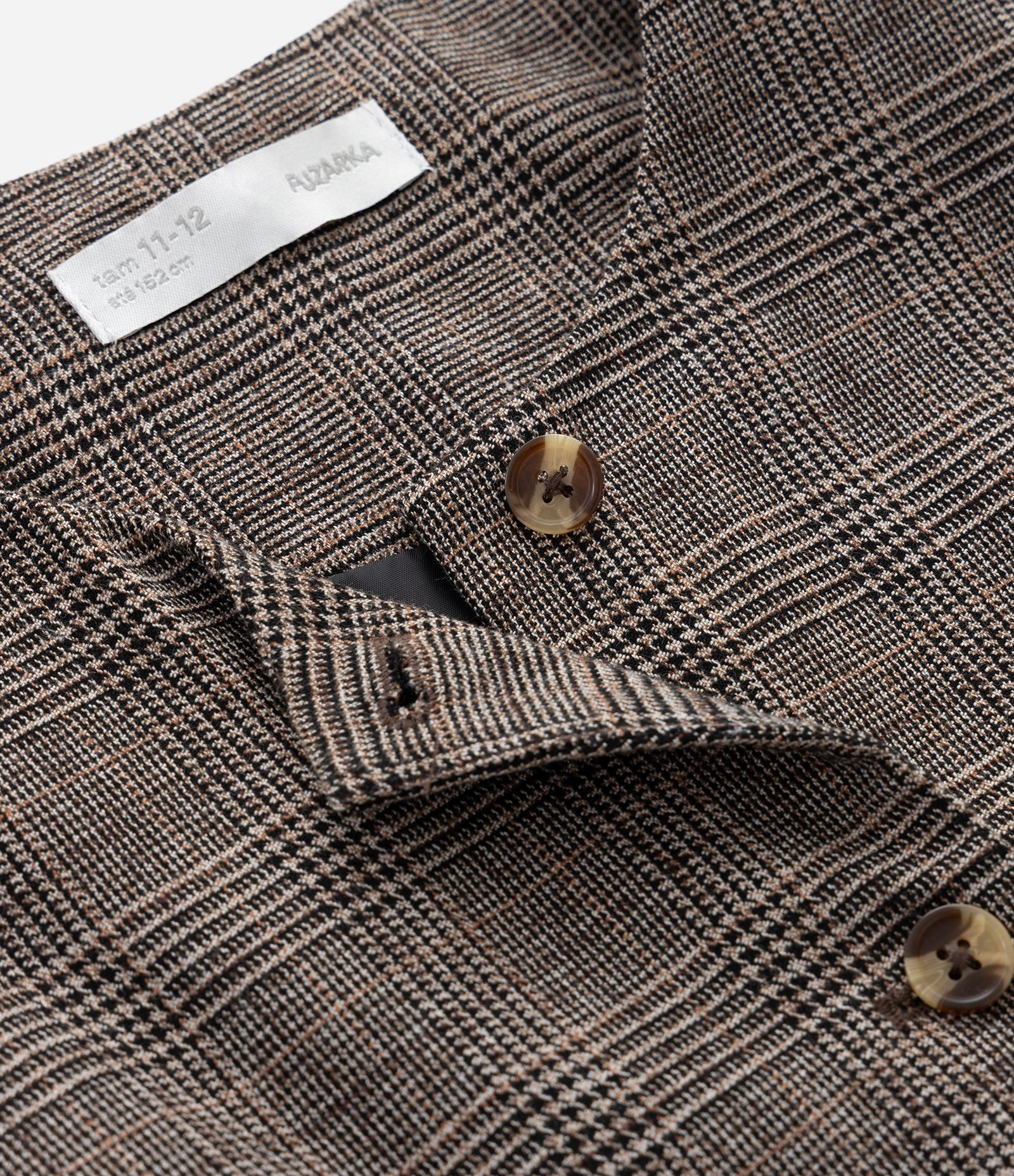 Colete Infantil Alfaiatado em Xadrez com Bolsos Fake – Tam 5 a 14 Anos Marrom 7