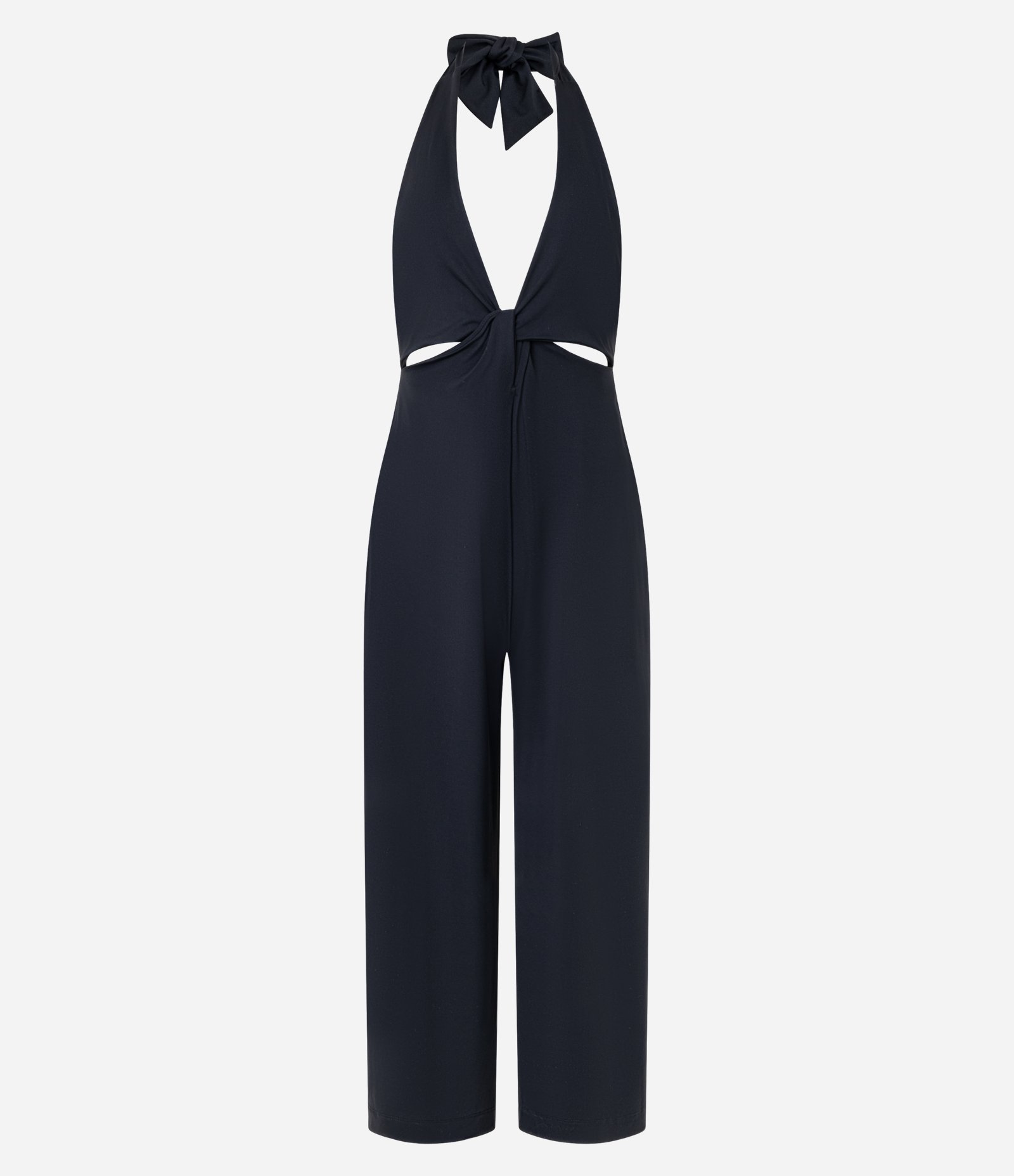 Macacão Frente Única em Jersey com Recortes Preto 5