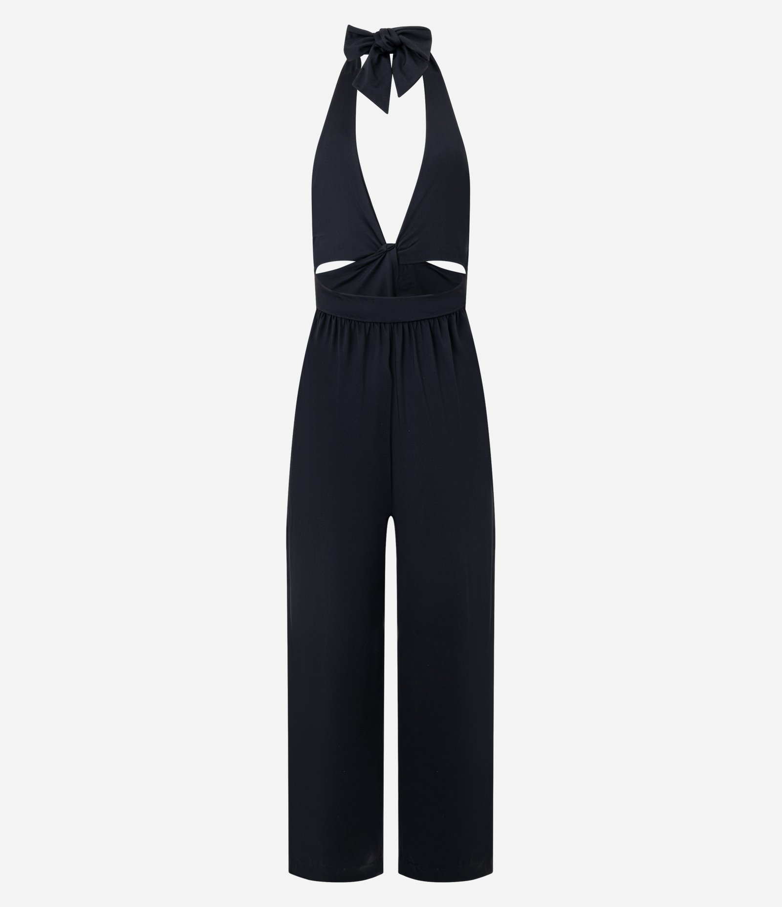 Macacão Frente Única em Jersey com Recortes Preto 6