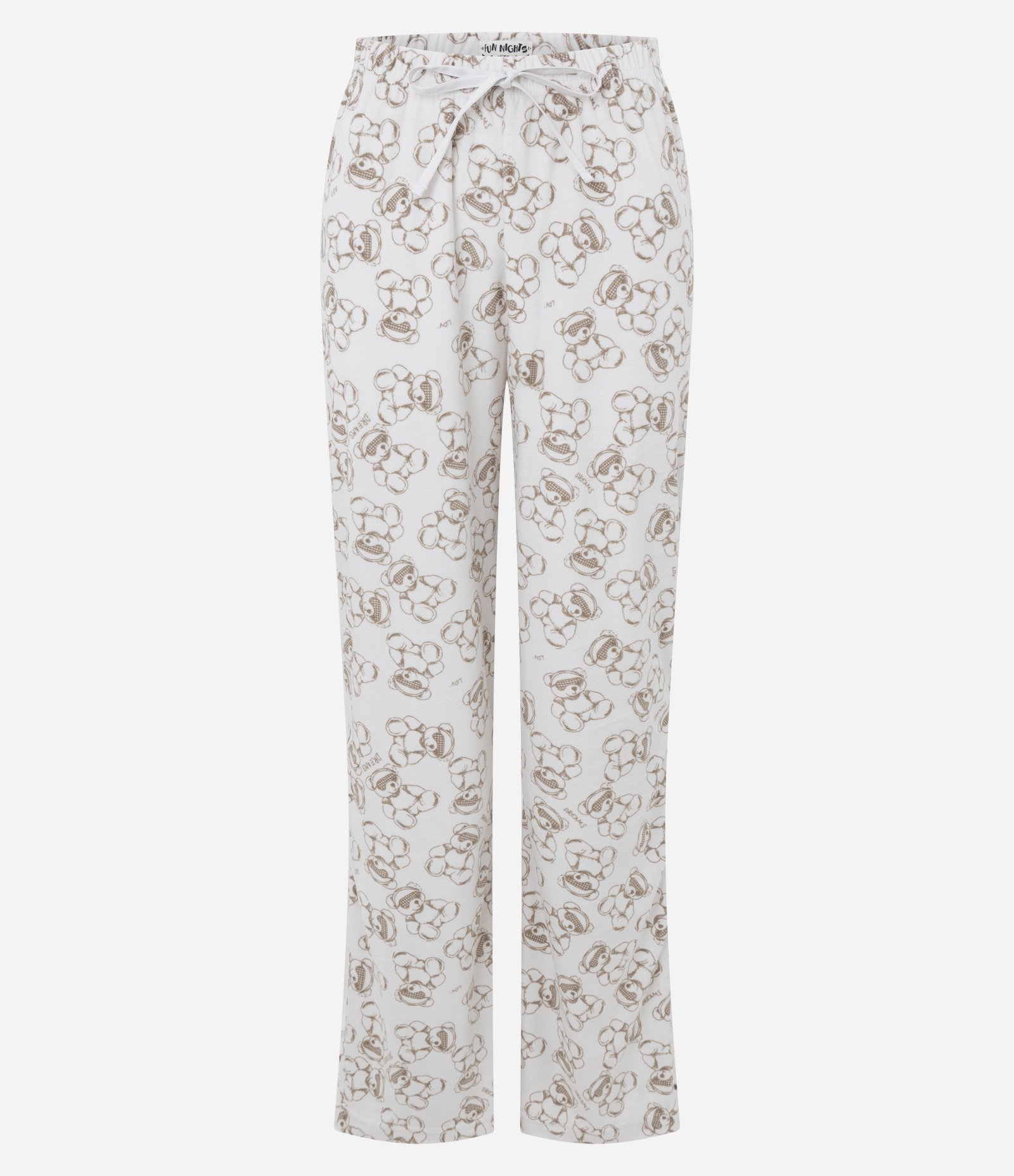 Calça de Pijama com Estampa de Urso Branco/Bege 4