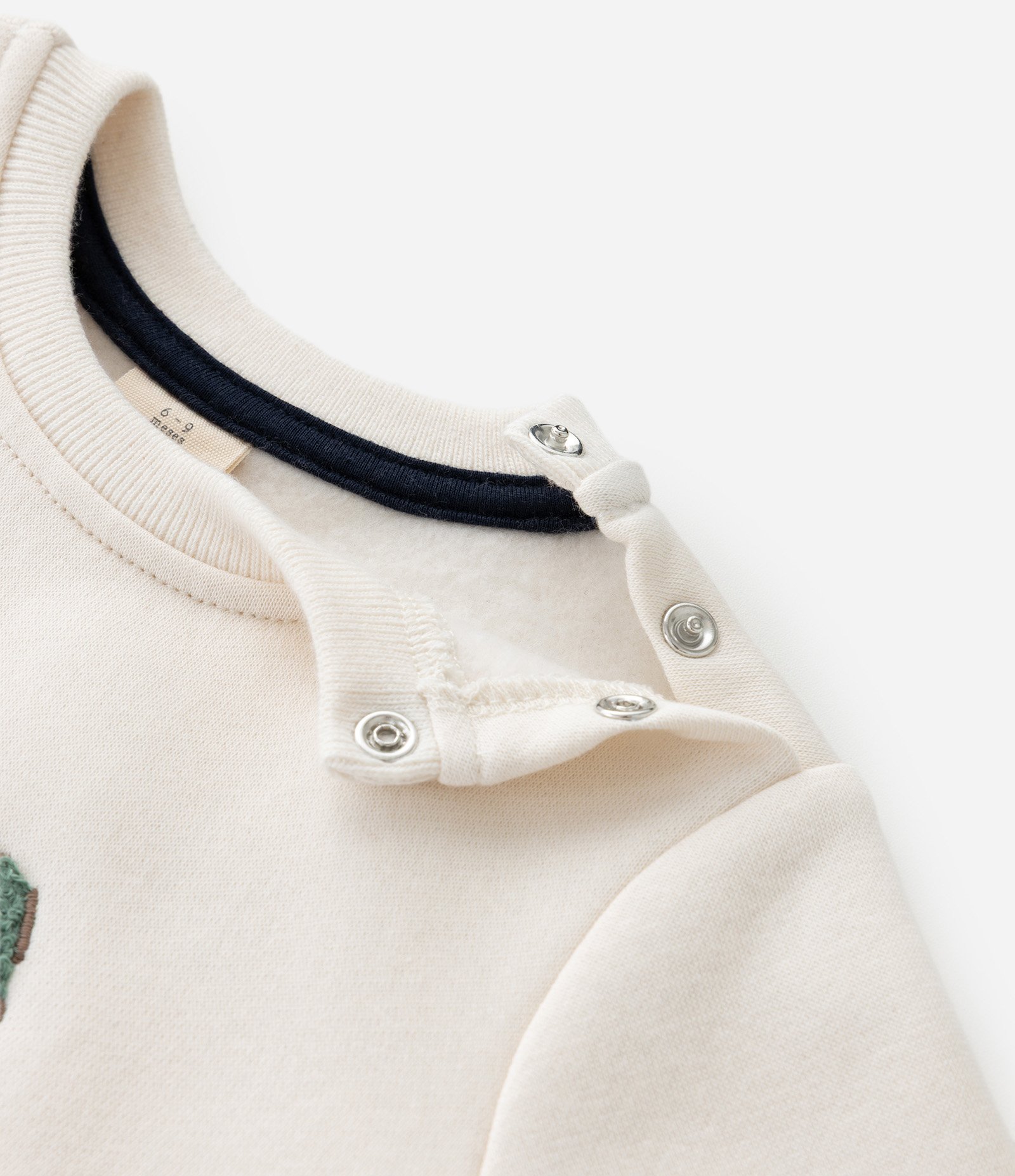 Casaco Infantil em Moletom com Bordado de Carro – Tam 0 a 18 Meses Off White 6