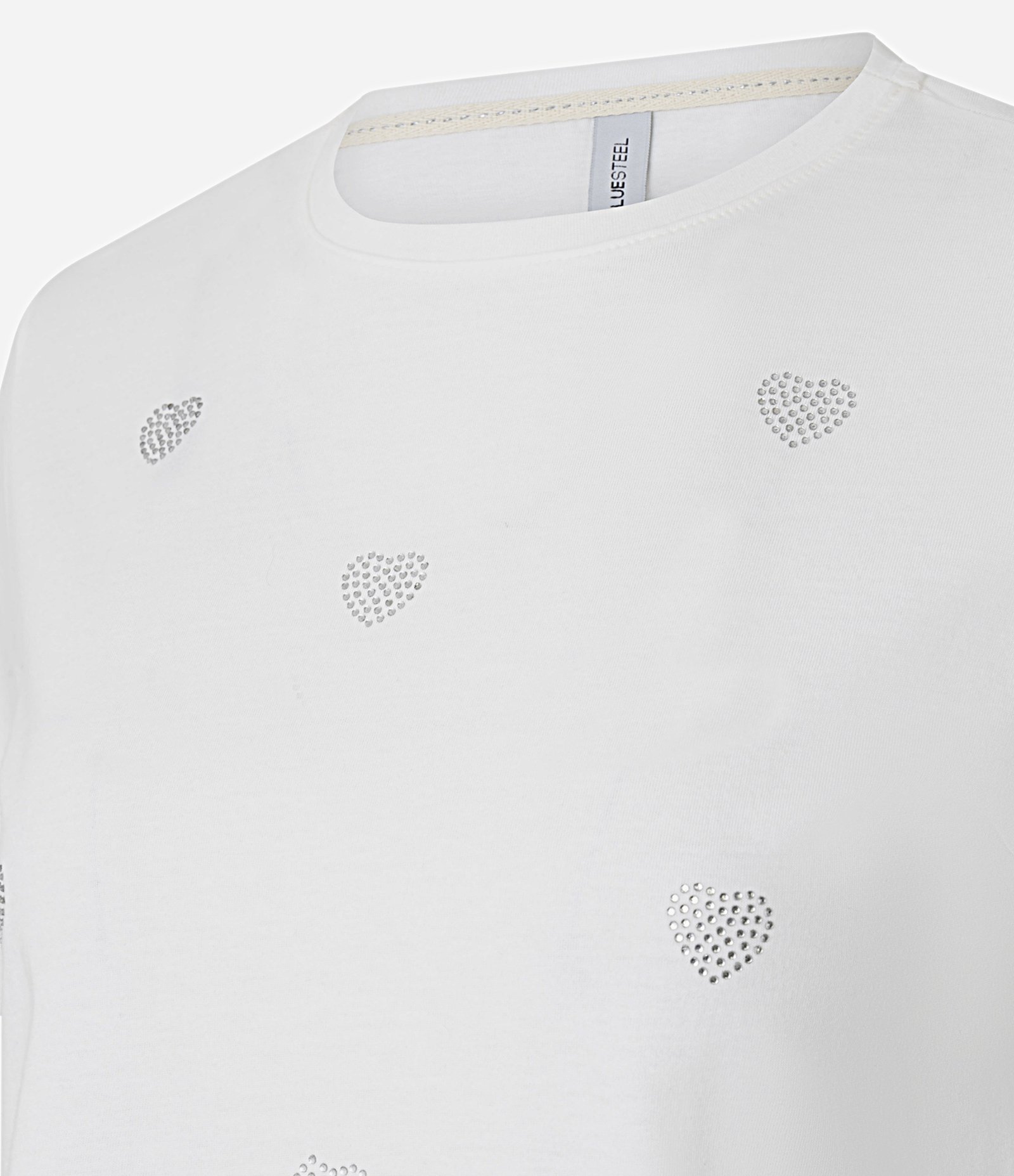 Camiseta New T-Shirt em Algodão com Corações Branco 5