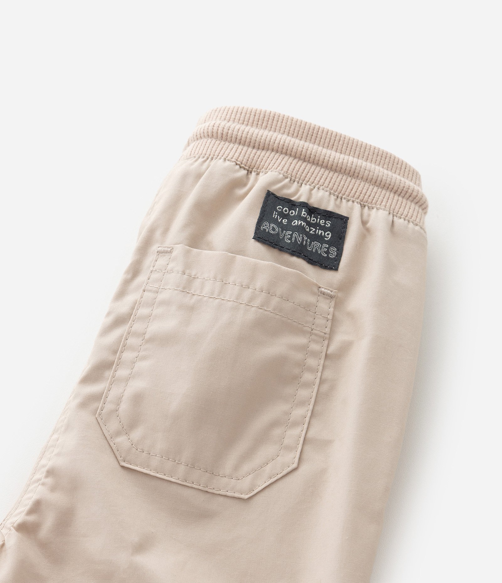 Calça Infantil Paper Touch com Bolsos – Tam RN a 18 Meses Bege 8