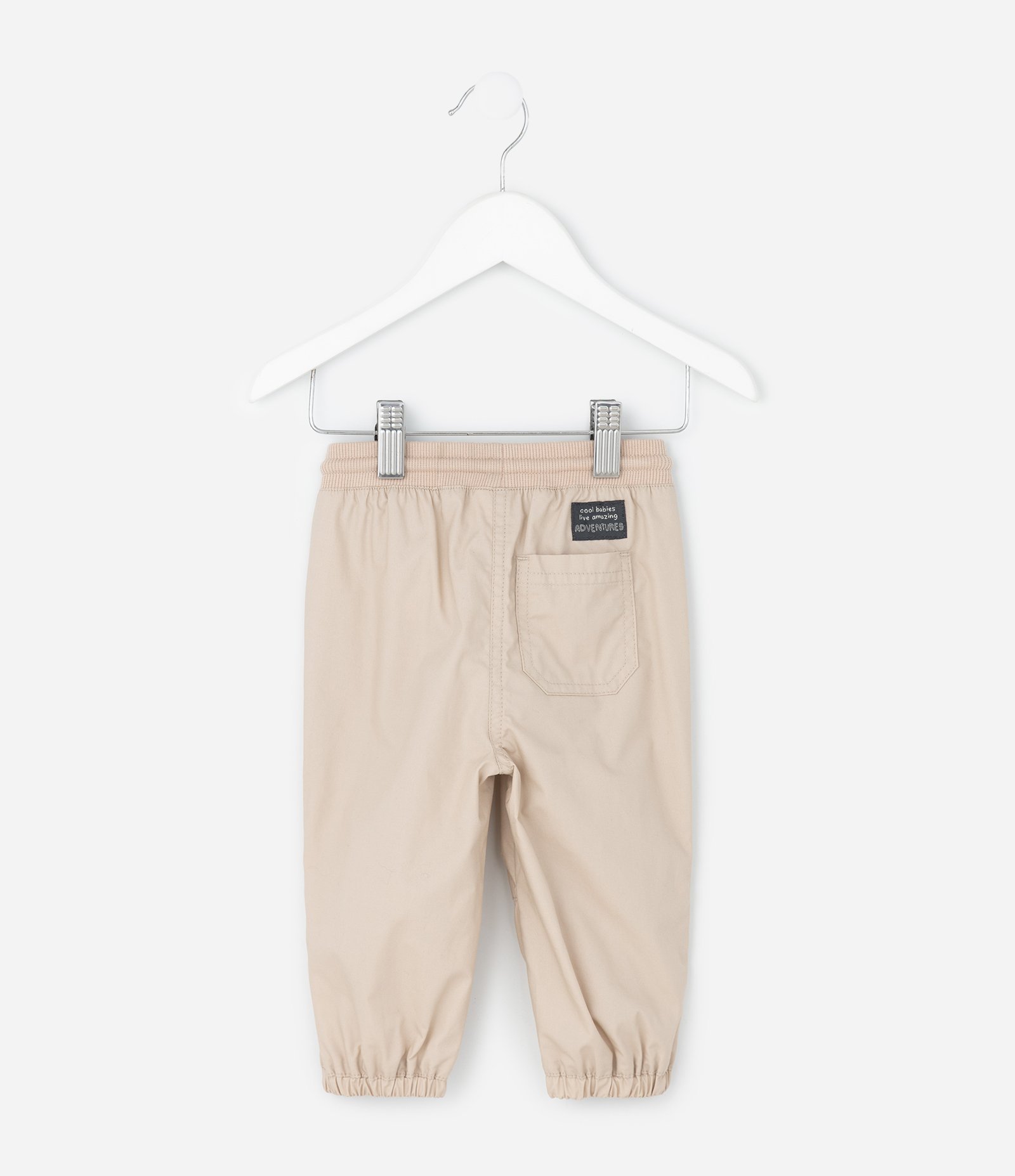 Calça Infantil Paper Touch com Bolsos – Tam RN a 18 Meses Bege 2