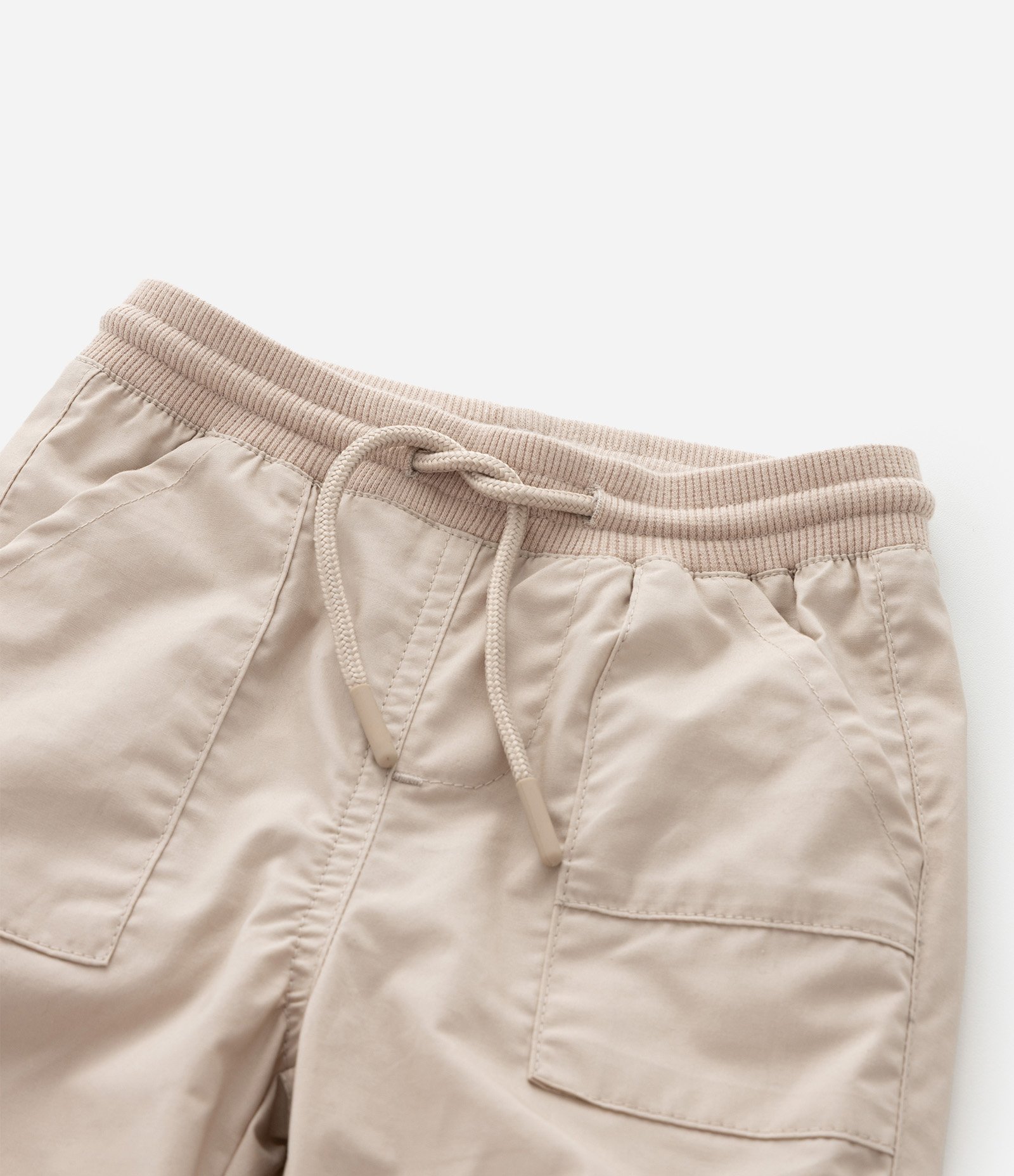 Calça Infantil Paper Touch com Bolsos – Tam RN a 18 Meses Bege 6
