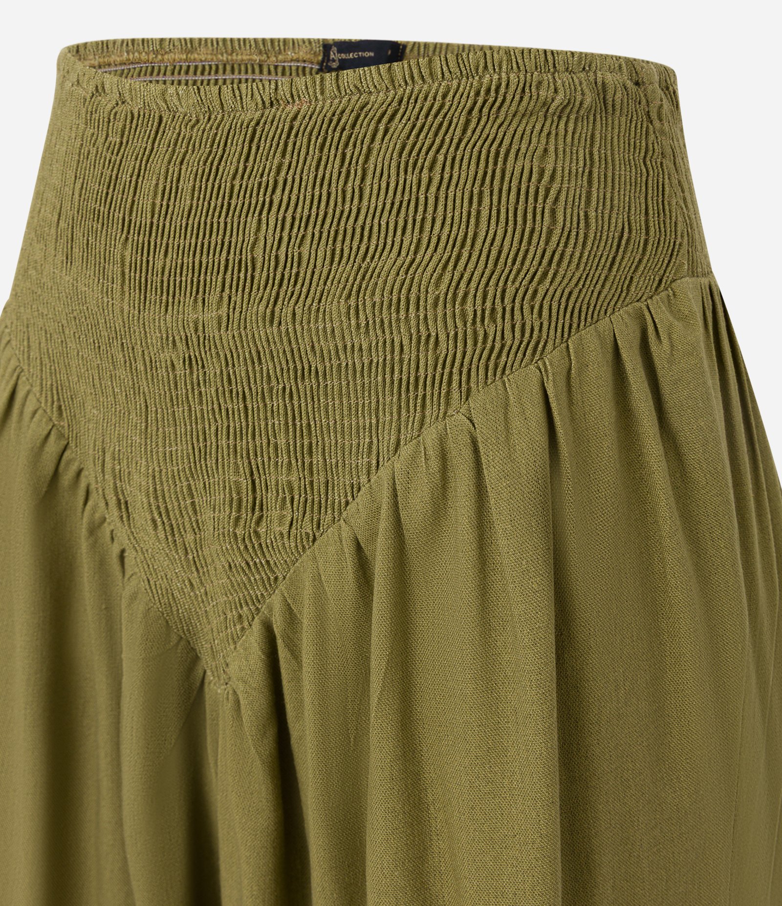 Calça Aladim em Viscolinho com Cós Largo em V Verde 6