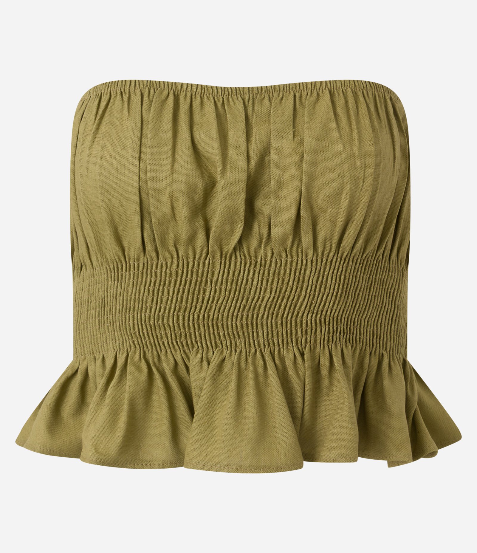 Blusa Peplum em Viscolinho sem Alça Verde 5