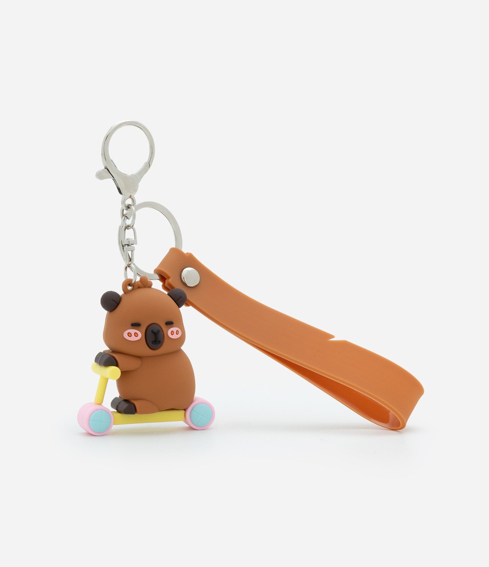 Chaveiro Infantil Capivara com Patinete Marrom 1