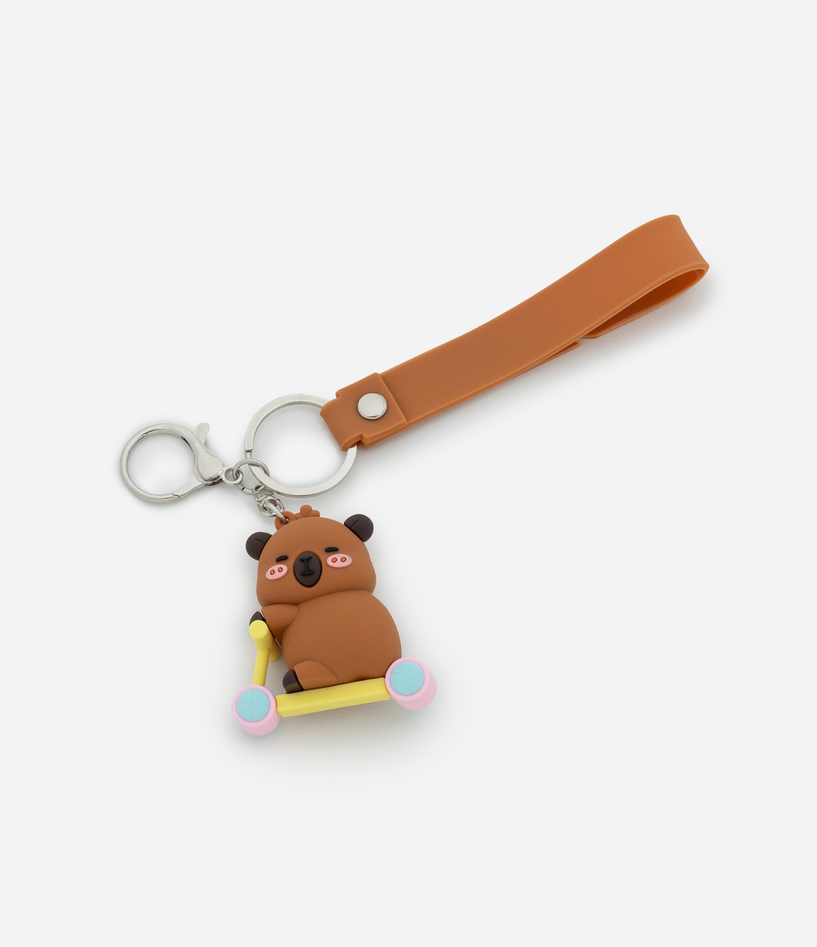 Chaveiro Infantil Capivara com Patinete Marrom 3