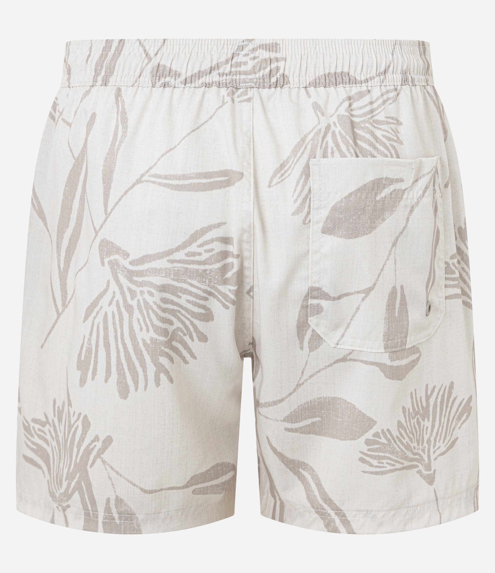 Bermuda de Banho em Microfibra com Estampa Floral Sobre Tom Bege 6