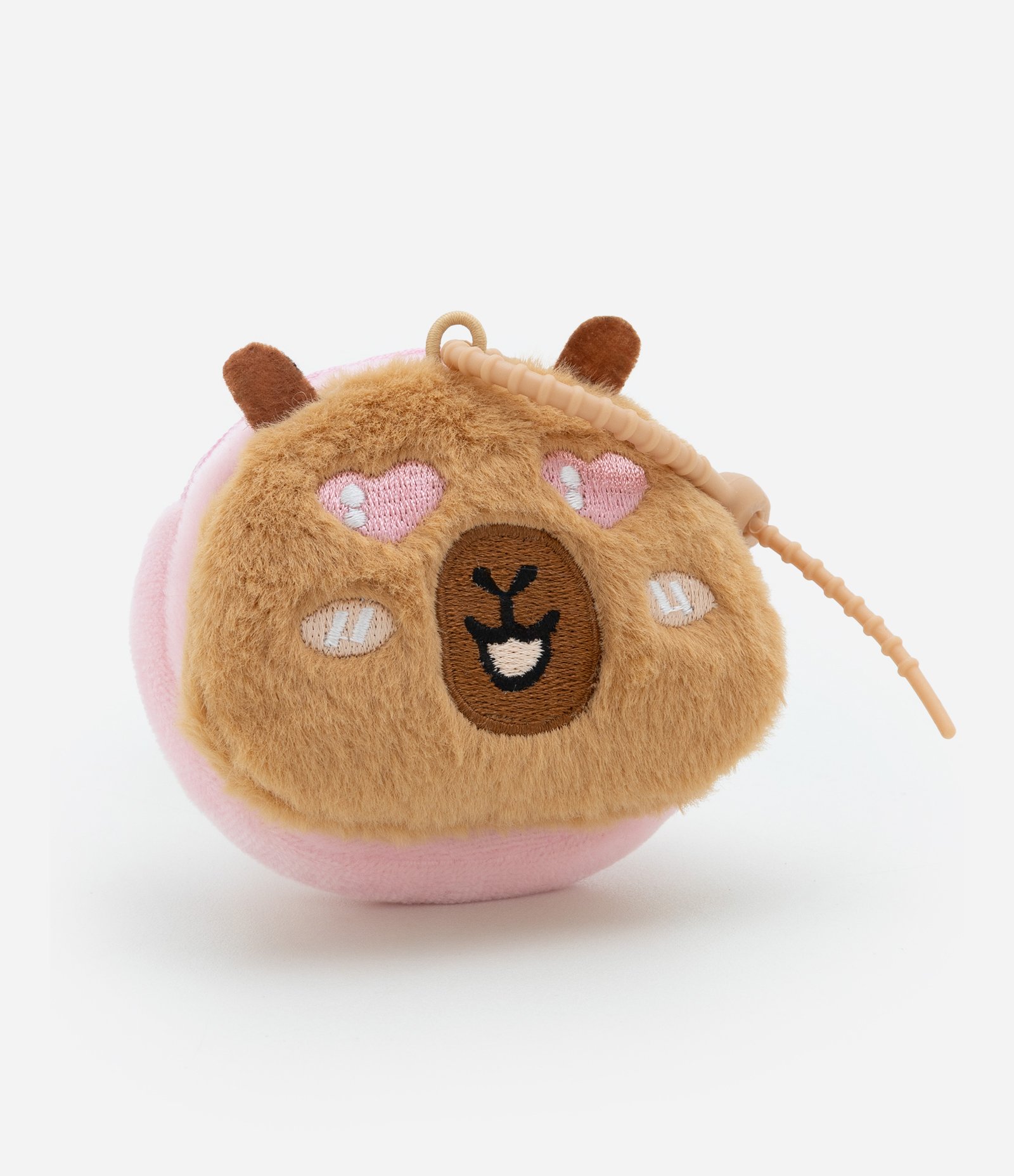 Nécessaire Porta Moedas com Forma de Capivara Peludinha - Tam U 1 - Marrom Claro 4