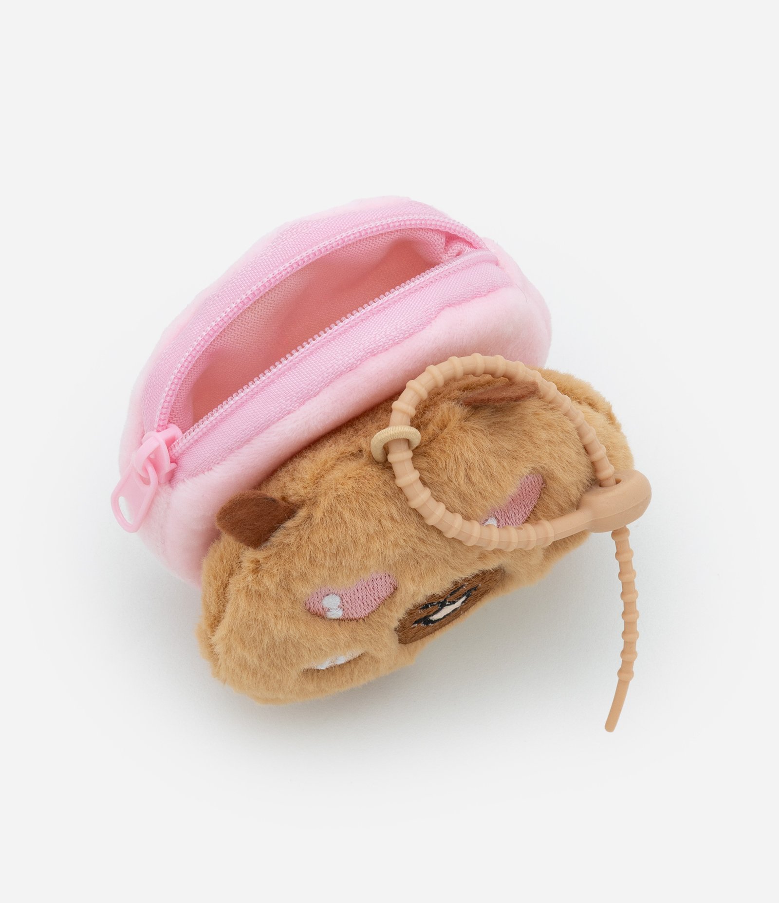 Nécessaire Porta Moedas com Forma de Capivara Peludinha - Tam U 1 - Marrom Claro 5