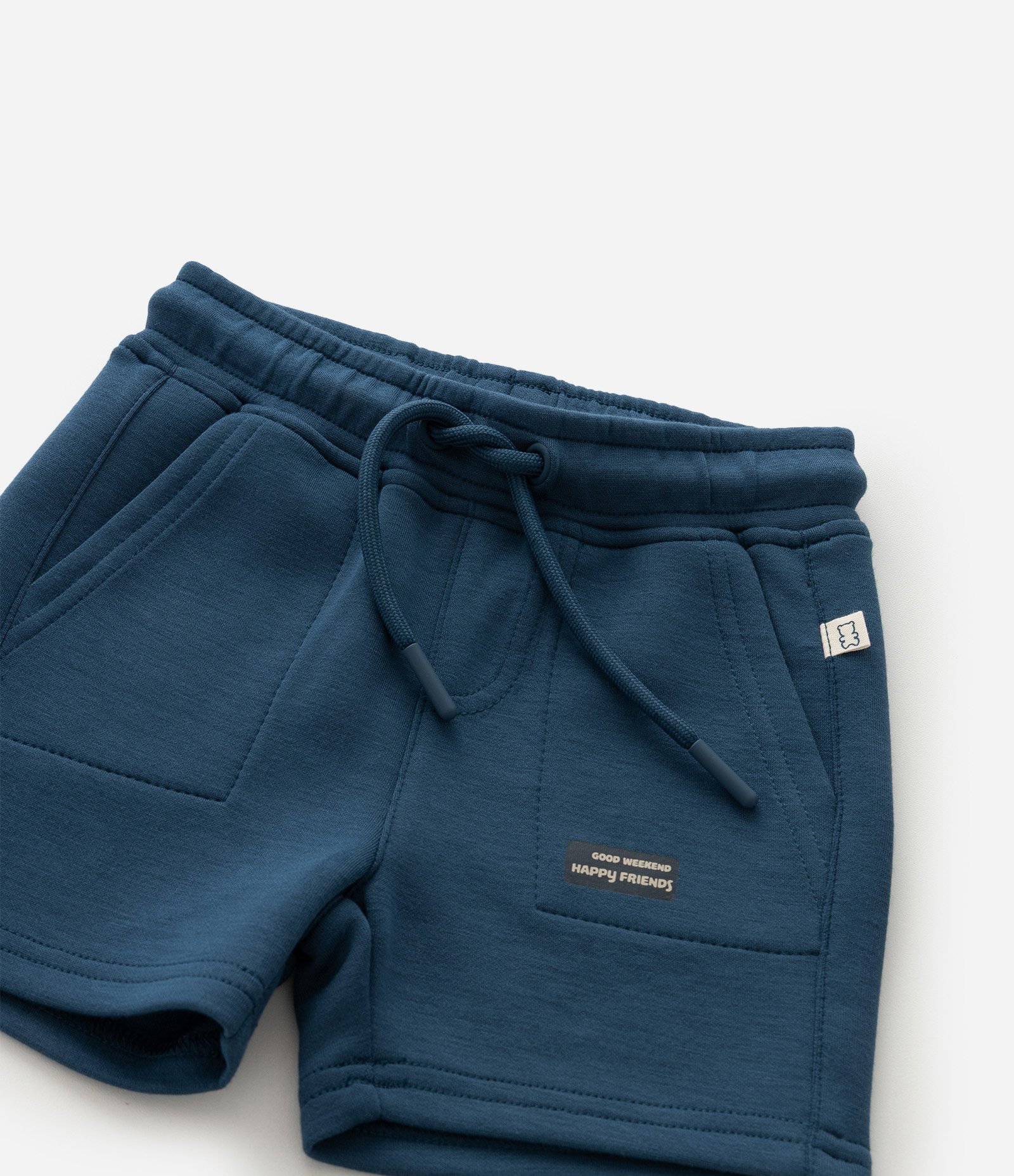 Bermuda Infantil com Bolsos - Tam RN a 18 Meses Azul Marinho 6