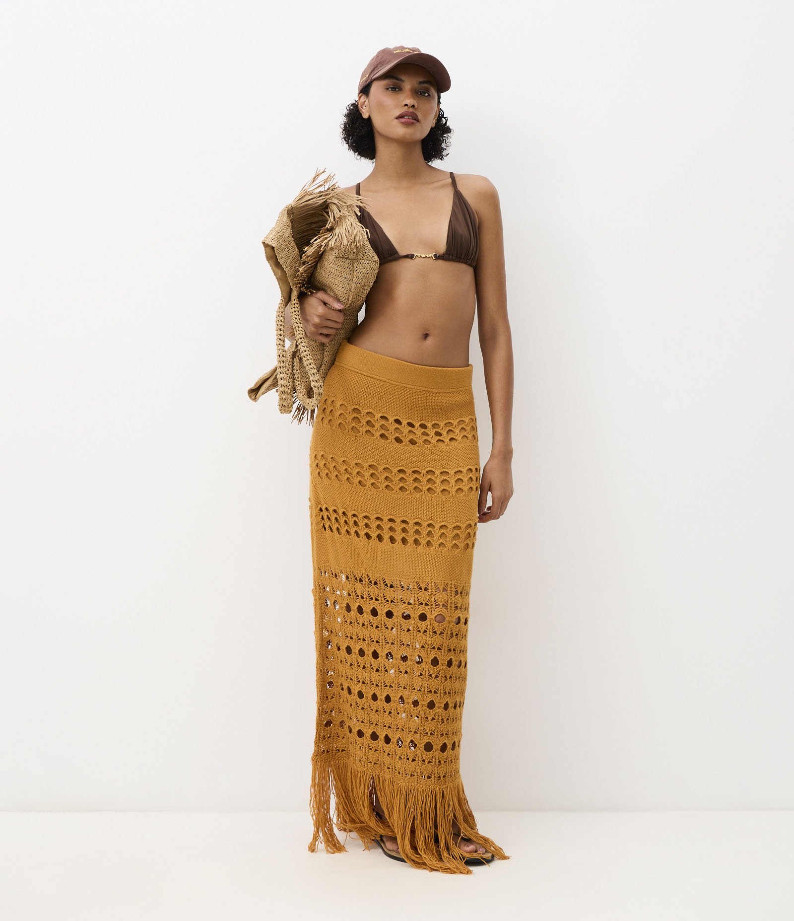 Biquíni Top Cortininha em Microfibra com Aviamento de Metal Marrom 3