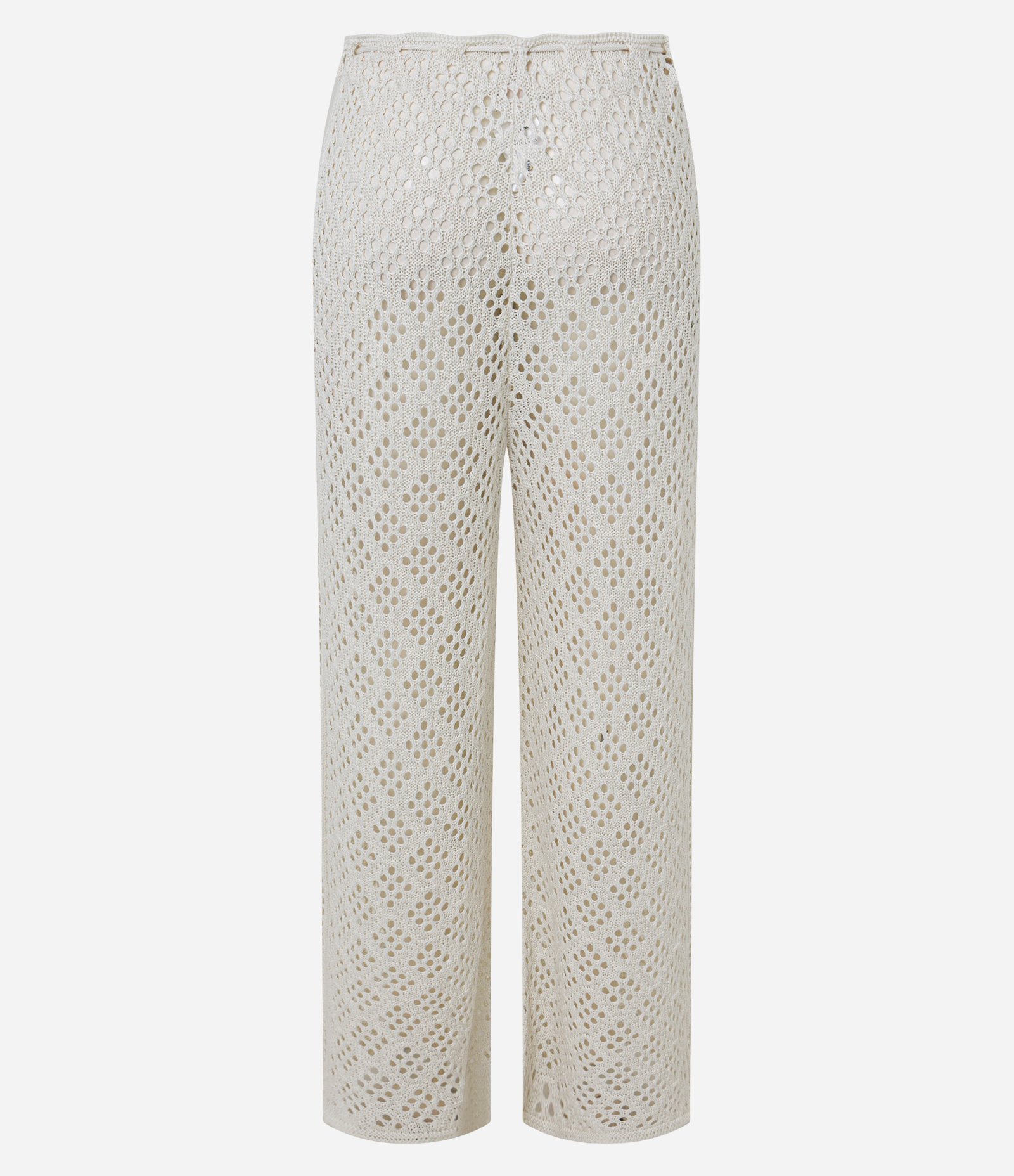 Saída de Praia Calça em Crochê com Amarração e Tassel Branco 8