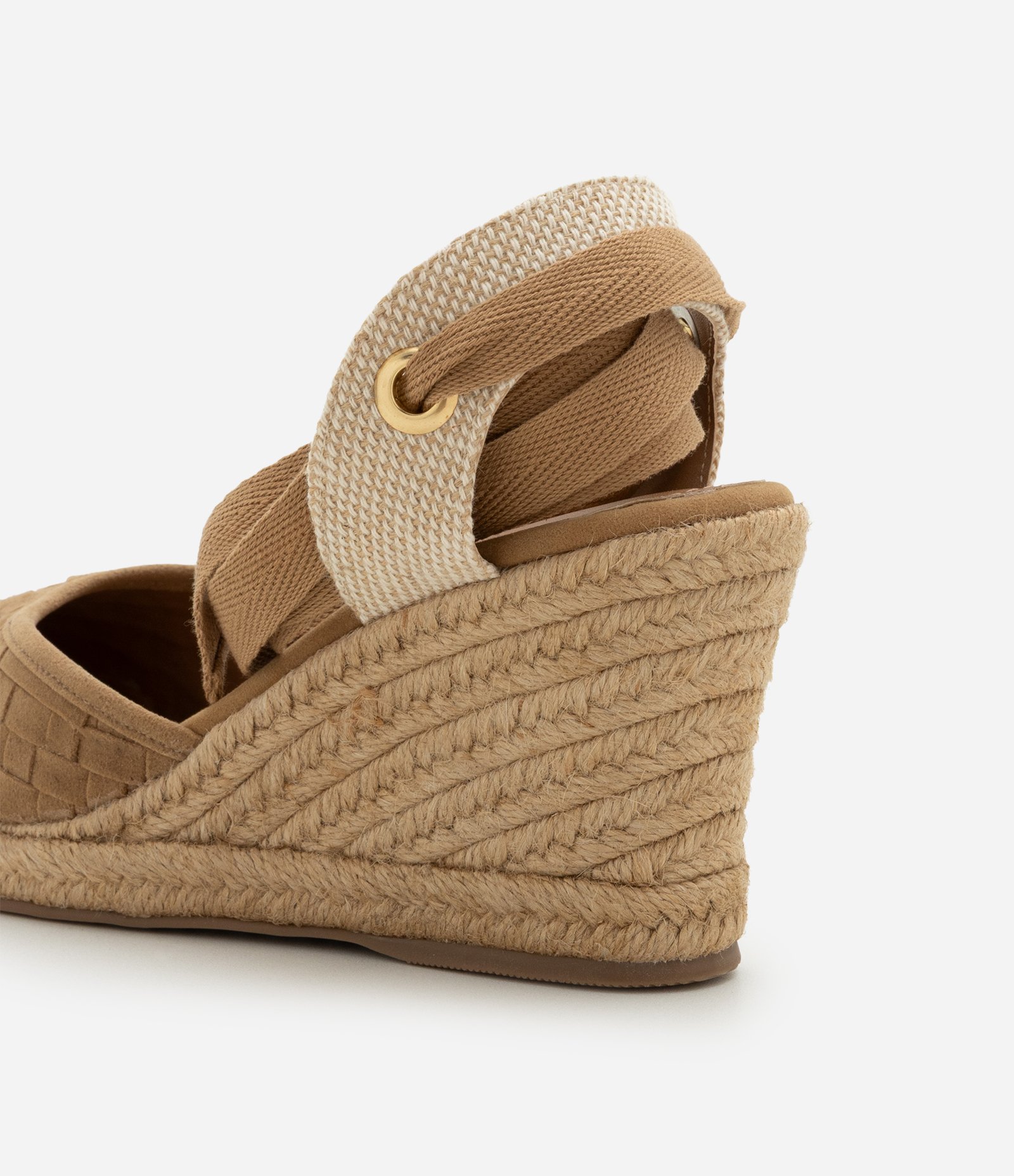 Sapato com Efeito Camurça e Tira Larga com Textura Tresse Marrom 4