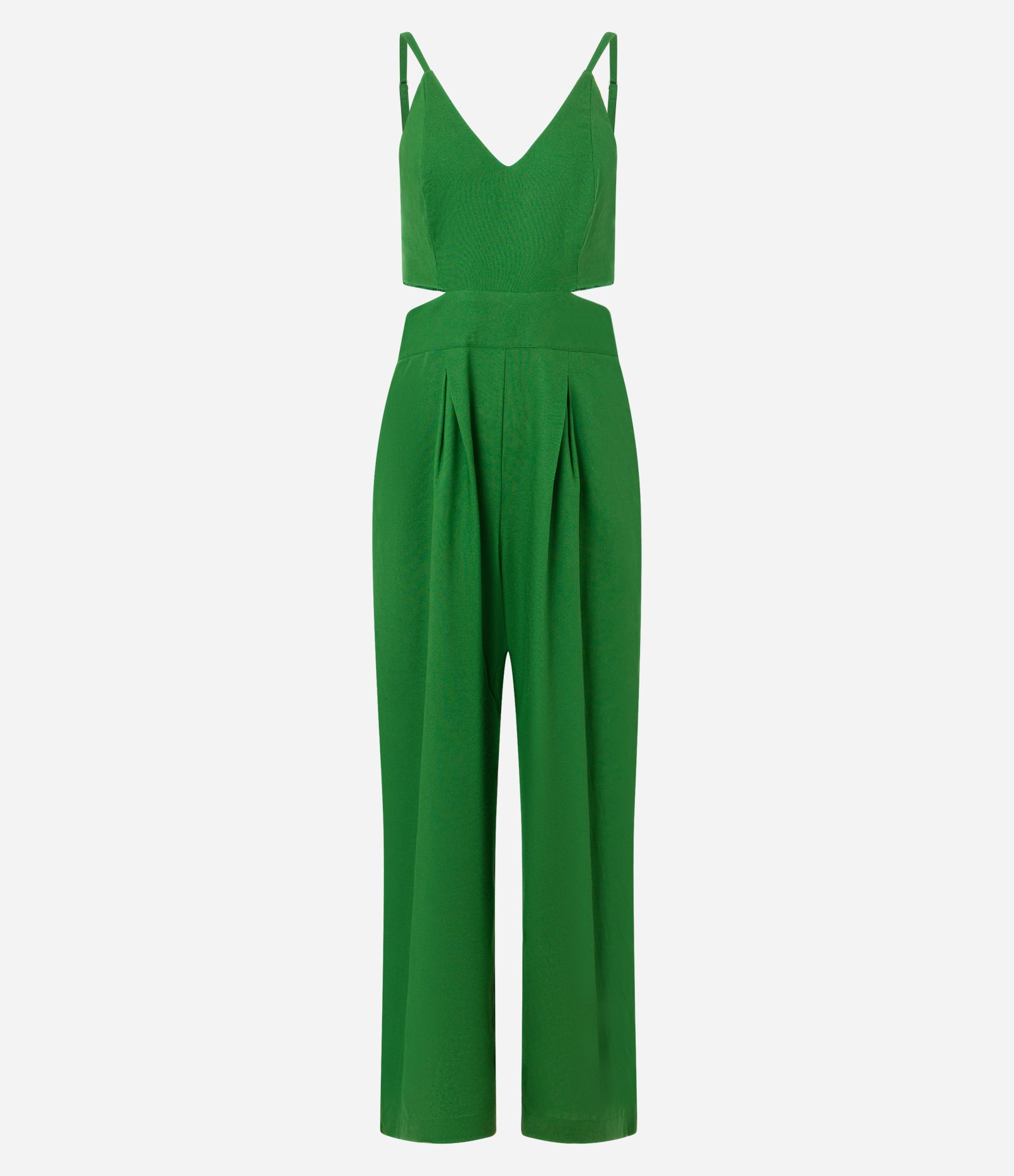 Macacão em Viscolinho com Decote em V Verde 5